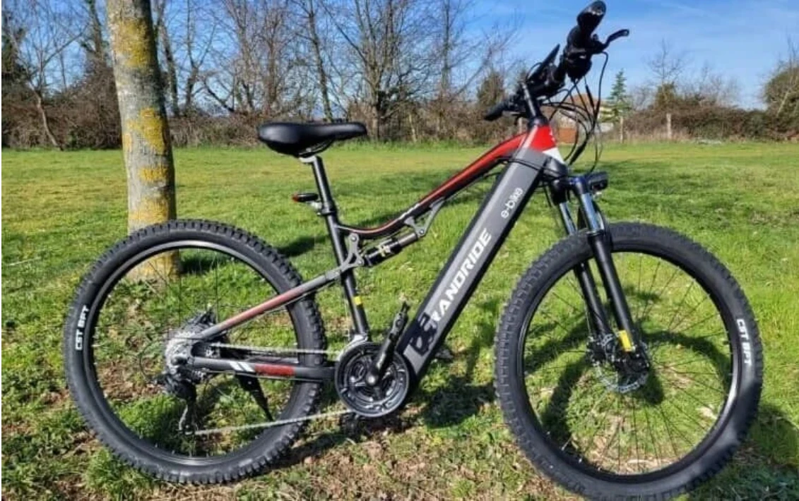 RANDRIDE YG90B Electric Bike 1000W Motor 45km/h Max Speed 48V17Ah Removable Battery 80-90KM Max Range 27.5*2.4'' CST Tires 120km