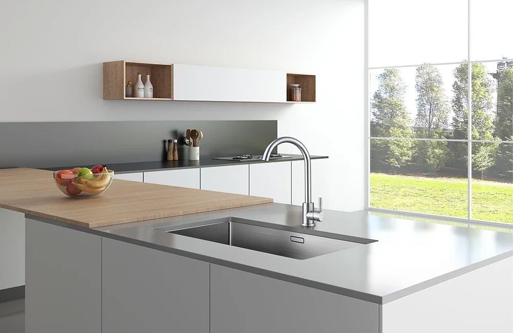DQOK Kitchen Faucet Cold and Hot Black Water Mixer Single Handle Sink Kitchen Tap