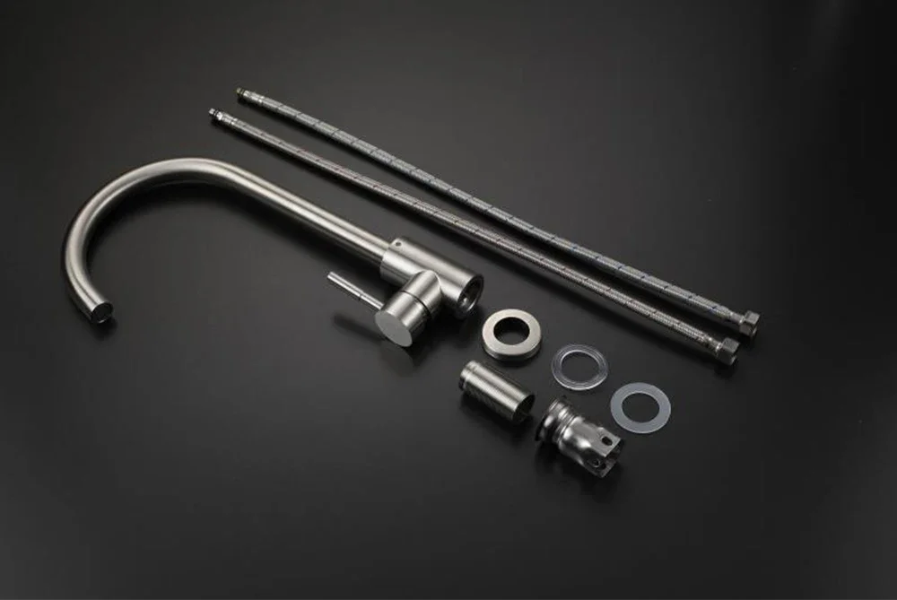 DQOK Kitchen Faucet Cold and Hot Black Water Mixer Single Handle Sink Kitchen Tap
