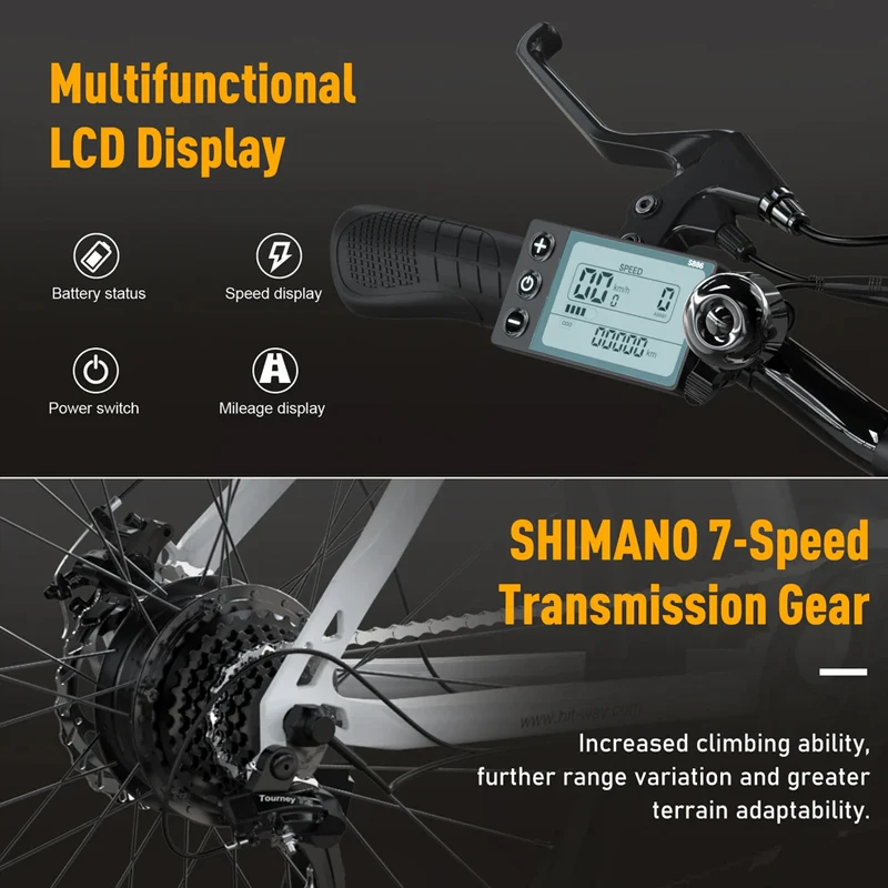 KOOLUX X15 Electric bike, electric MTT with removable Lithium battery 48V15.6Ah, city e-bike with 7 speeds, motor 500W