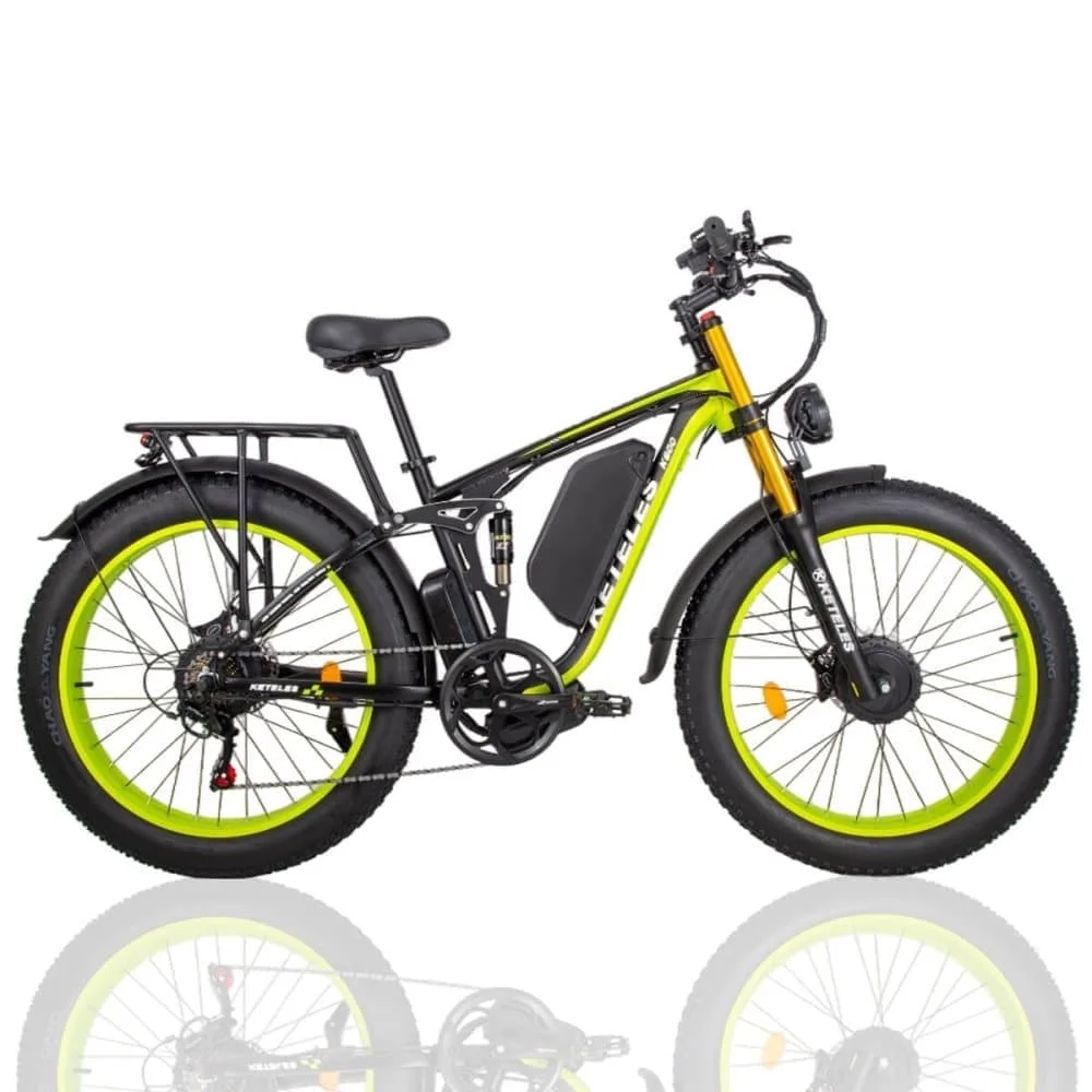 KETELES K800 Pro Dual Motor Electric Bicycle 2000W 48V 23AH Double Shoulder Front Fork Hydraulic Brake With Brake Light