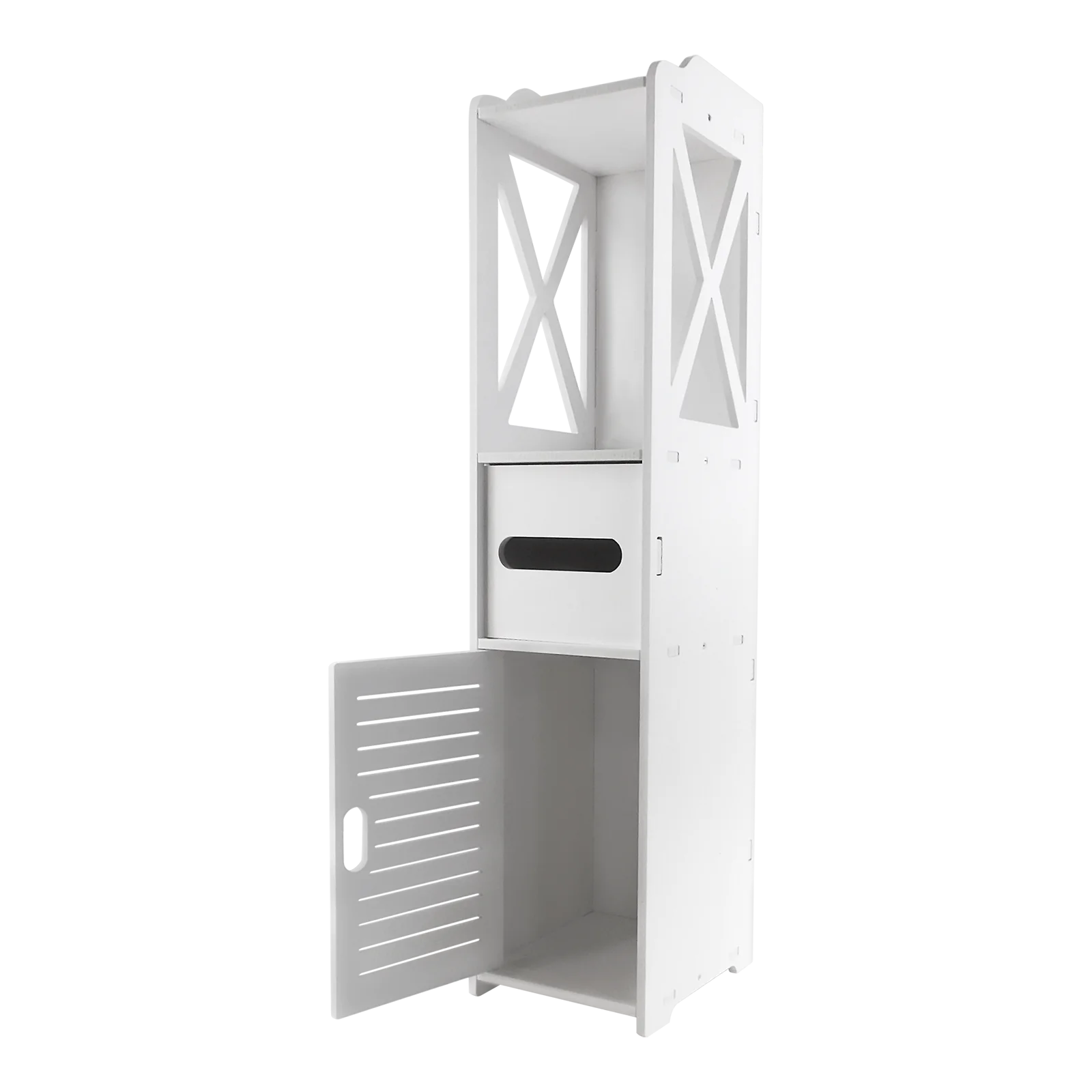 Bathroom Floors Cabinet with Paper Towel Drawer & Cupboard Storage Organizer Home Furnitures 80*20*18cm