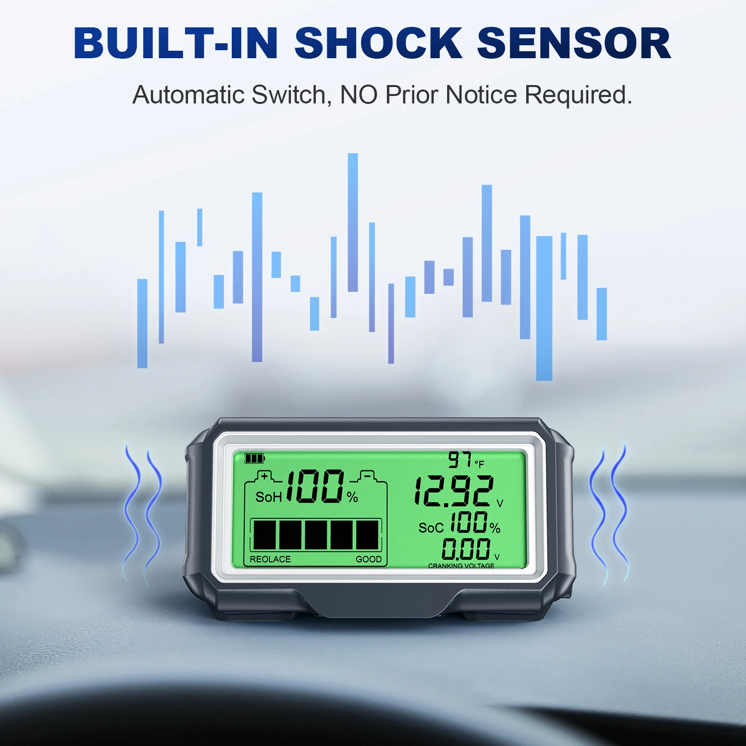ANCEL BM200 PRO 12V Car Battery Capacity Tester Monitor LED Display SOH SOC Battery Health Waterproof Analyzer Auto Tester Tool