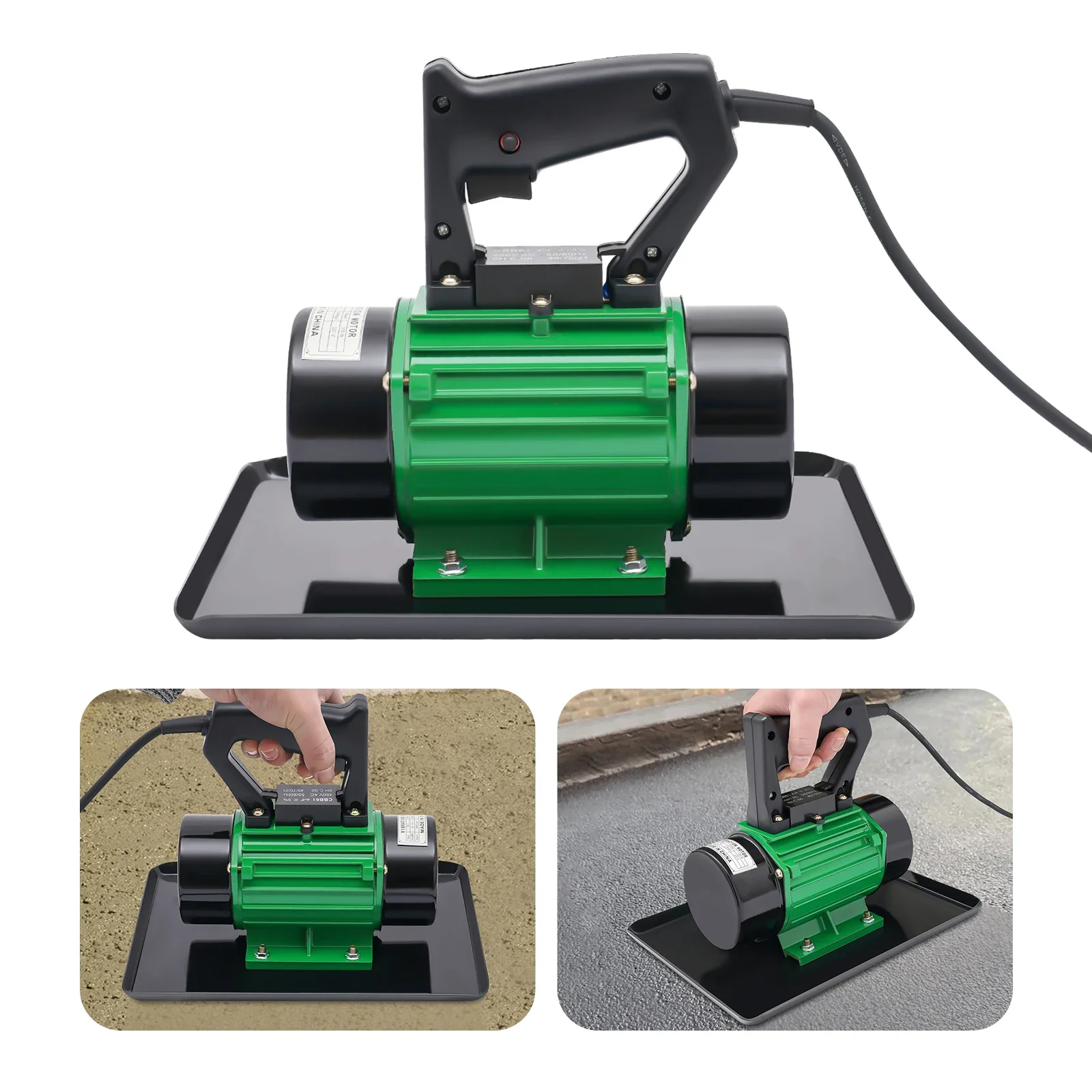 370W 220V Cement Smoother - 3500RPM Vibration Concrete Finisher - 100kg Force All-Copper Motor for Construction/Road/Home