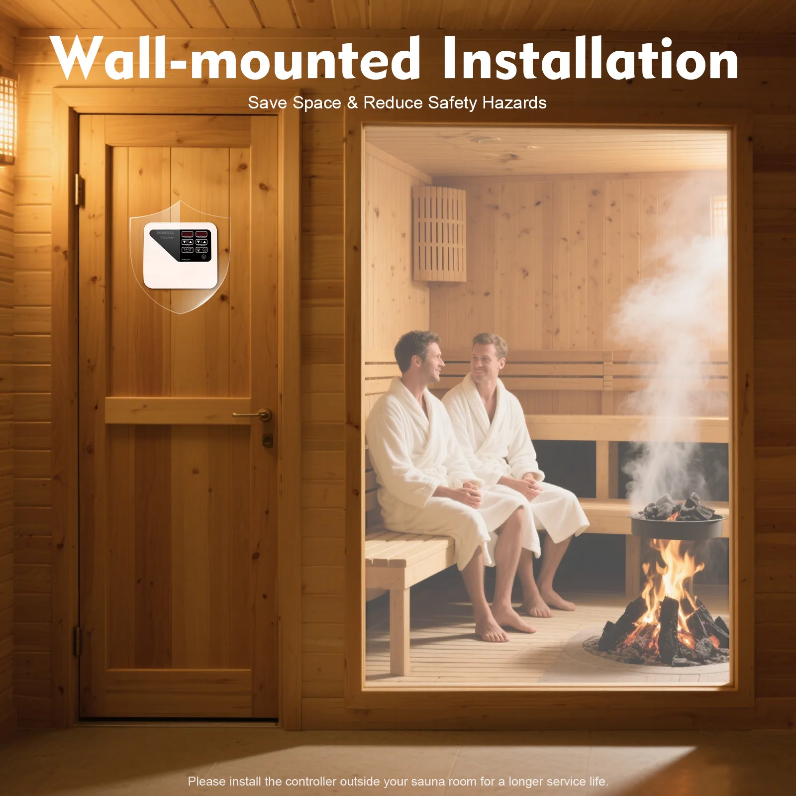 3-9kw 220-240v Digital Sauna Stove Controller Dry Steam Oven Controller with Light Temperature Dry Steam Room Knob Controller