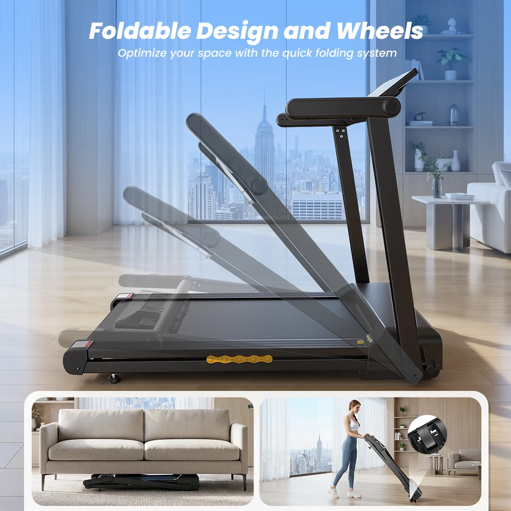 Formill FT60 Treadmill Automatic Incline 15% for Home Fitness Handrail Foldable Treadmill 3.5HP Silent Motor 1-14km/h Shock Absorption APP Control