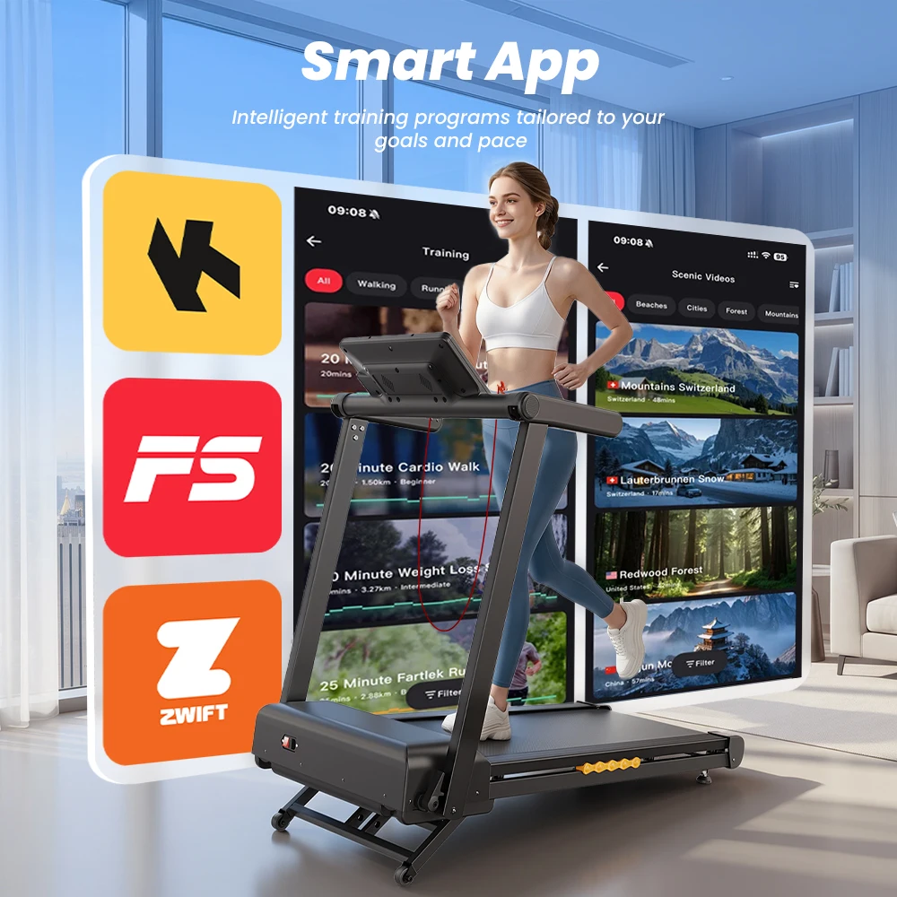 Formill FT60 Treadmill Automatic Incline 15% for Home Fitness Handrail Foldable Treadmill 3.5HP Silent Motor 1-14km/h Shock Absorption APP Control