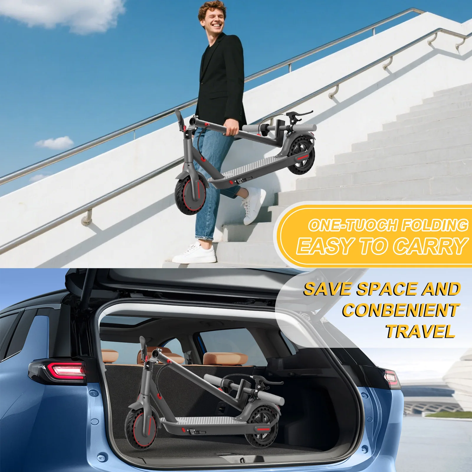 JUICEASE 2025 Solid Tire Electric Scooter 8.5/10 Inch 25/35KM Range Waterproof Escooter Remarkable Max Speed Scooter Electric