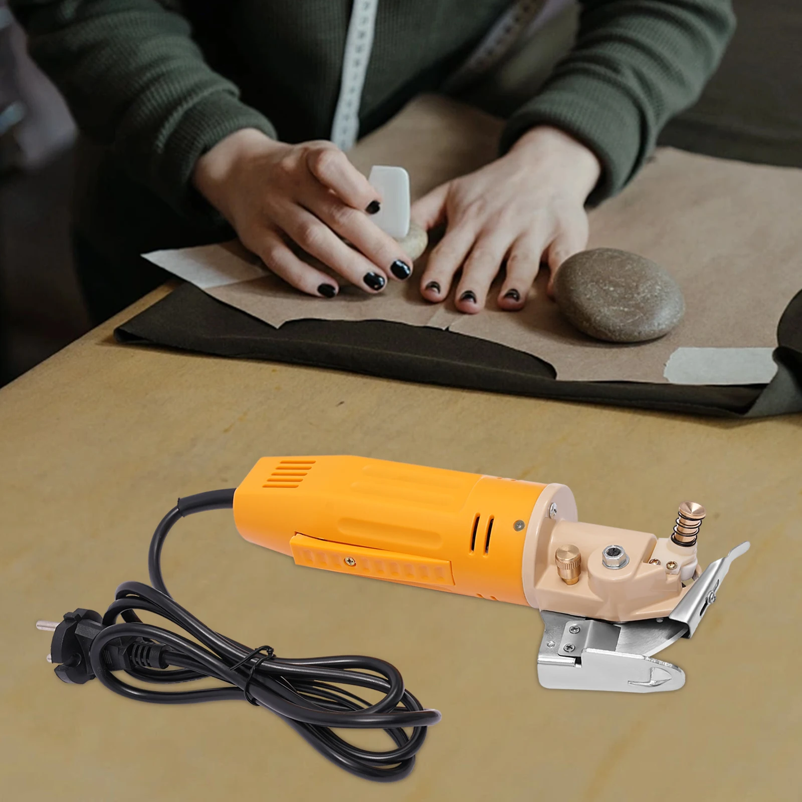 170W Electric Rotary Scissors Power Cutter 220V for Cutting Canvas, Carpet, Footbed, Fabric, Cotton, Silk, Synthetic Fiber