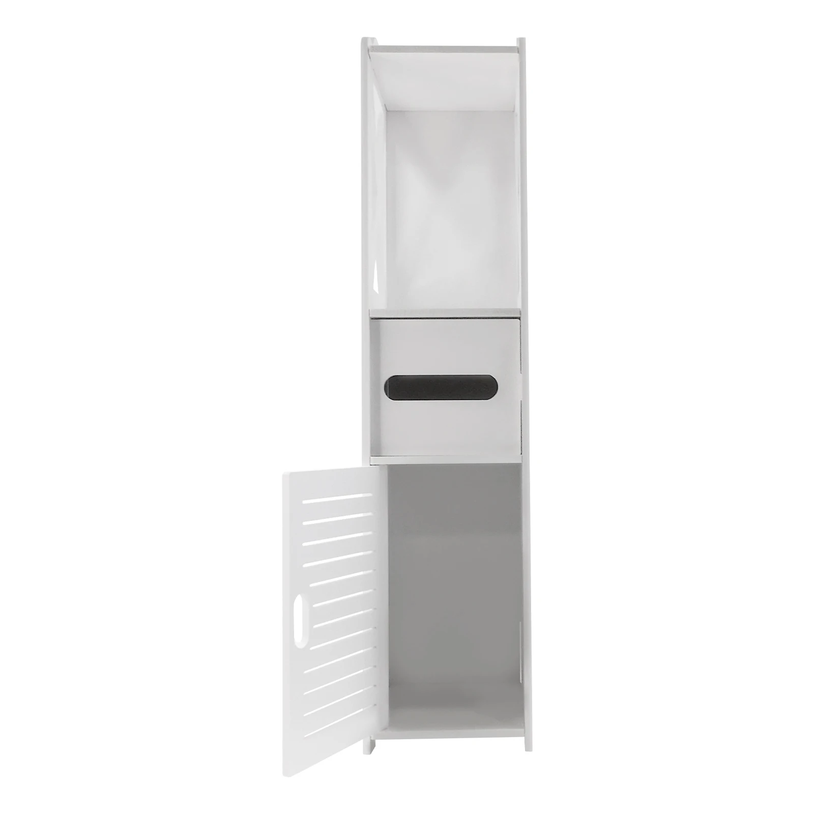 Slim Tall Bathroom Cabinet with Door 80x20x12cm PVC Material Waterproof Easy Install And Clean Storage Solution for Bathrooms