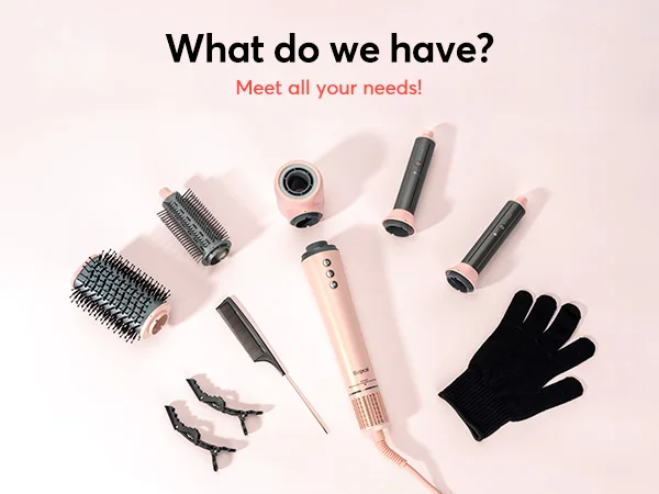 Bopcal 5 In 1 Hair Dryer Hot Air Comb Electric Hair Curling Iron 1200W High Speed Blower Multifunctional Styling Tools Hairdryer