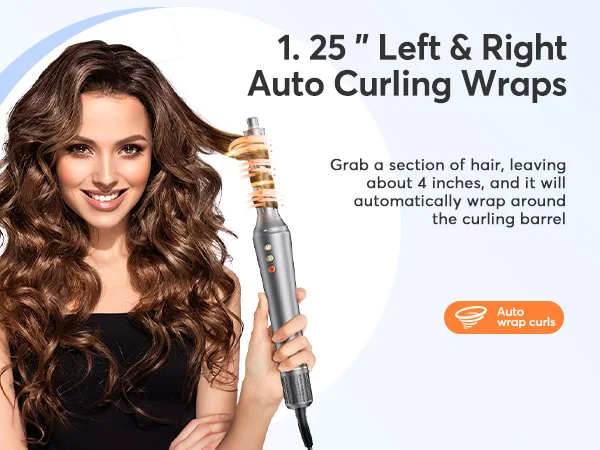 Bopcal 5 In 1 Hair Dryer Hot Air Comb Electric Hair Curling Iron 1200W High Speed Blower Multifunctional Styling Tools Hairdryer