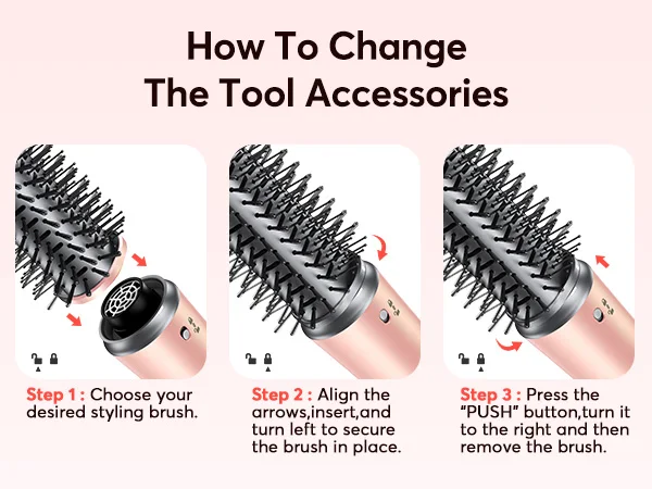 Bopcal 5 In 1 Hair Dryer Hot Air Comb Electric Hair Curling Iron 1200W High Speed Blower Multifunctional Styling Tools Hairdryer