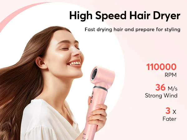 Bopcal 5 In 1 Hair Dryer Hot Air Comb Electric Hair Curling Iron 1200W High Speed Blower Multifunctional Styling Tools Hairdryer