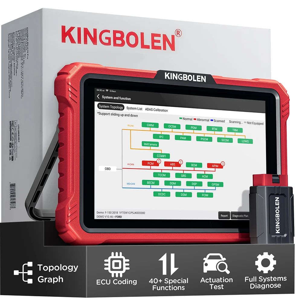 KINGBOLEN K10 PRO Full System Diagnose Tool ECU Coding Active Test 40+ Resets OBD2 Scanner Topology Mapping Car Scan CAN FD DOIP