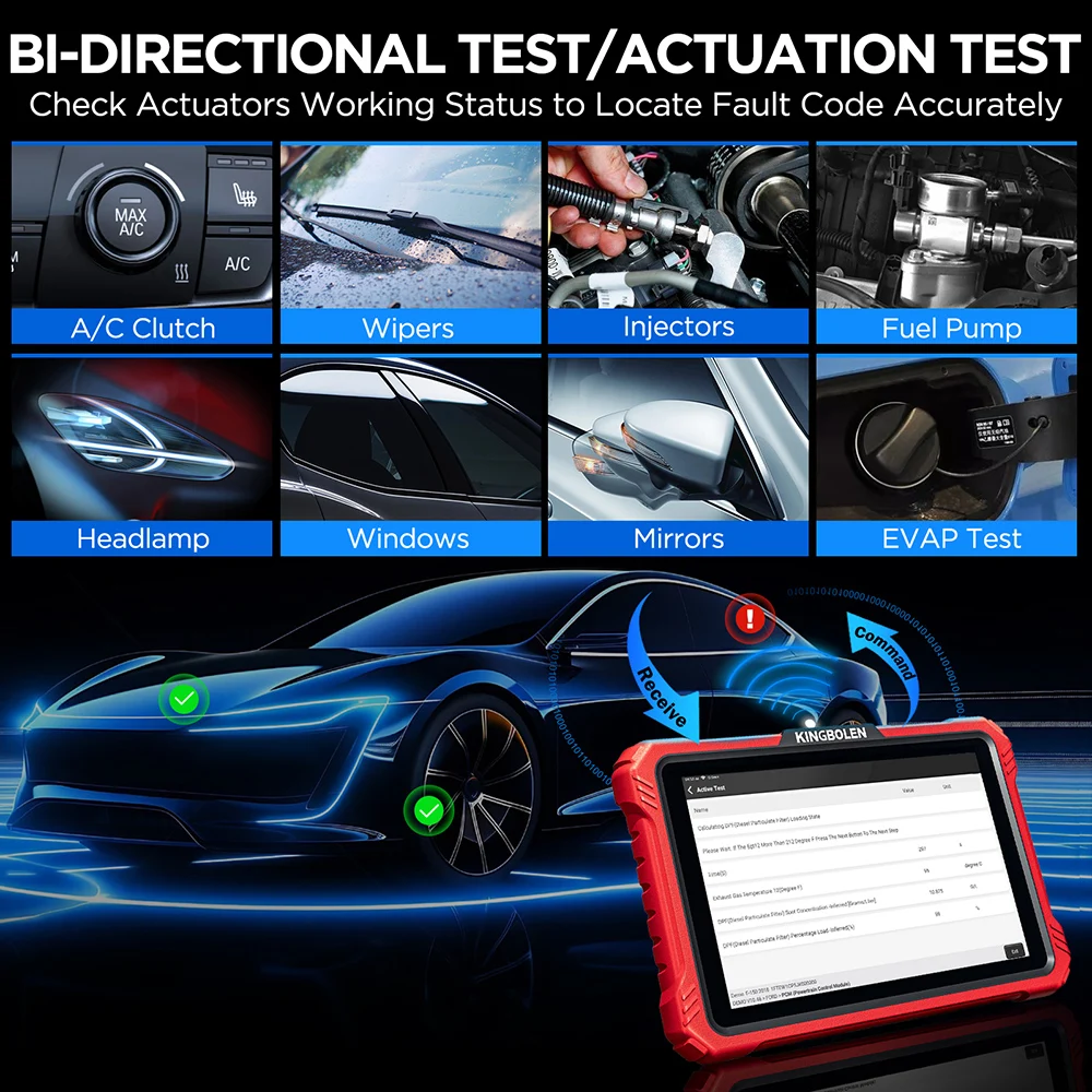 KINGBOLEN K10 PRO Full System Diagnose Tool ECU Coding Active Test 40+ Resets OBD2 Scanner Topology Mapping Car Scan CAN FD DOIP