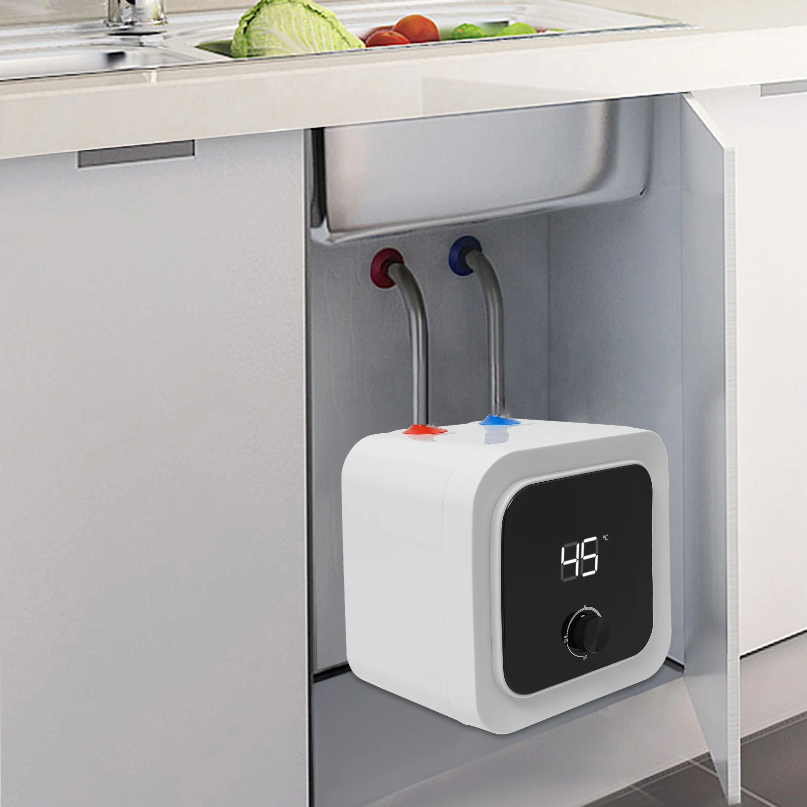 6/8L Water Heater, 1500W Water Heater, Electric Mini Tank Water Heater, Bathroom Kitchen Instant Electric Water Heater