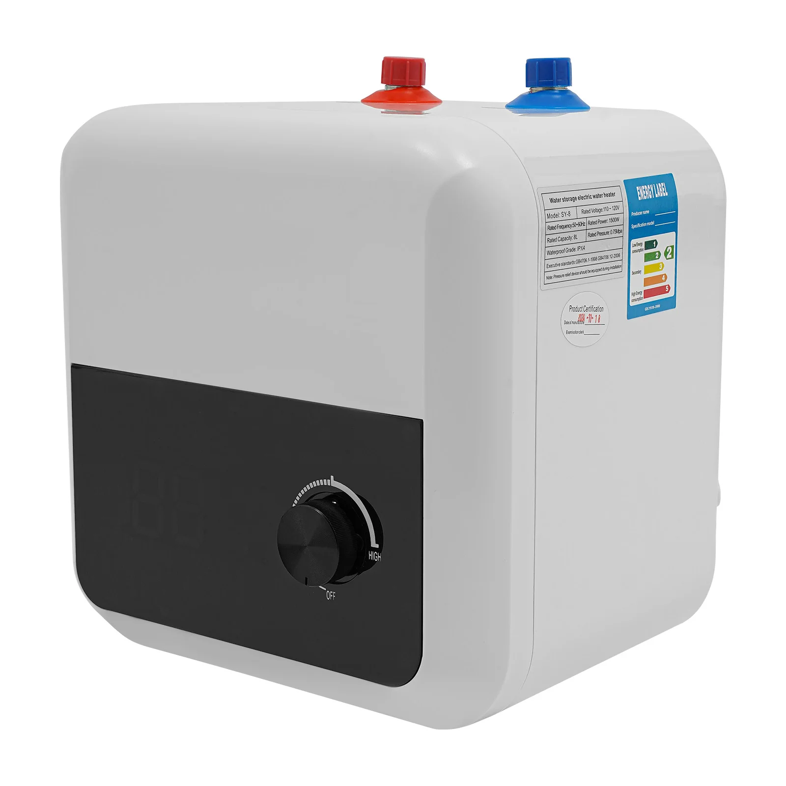 6/8L Water Heater, 1500W Water Heater, Electric Mini Tank Water Heater, Bathroom Kitchen Instant Electric Water Heater