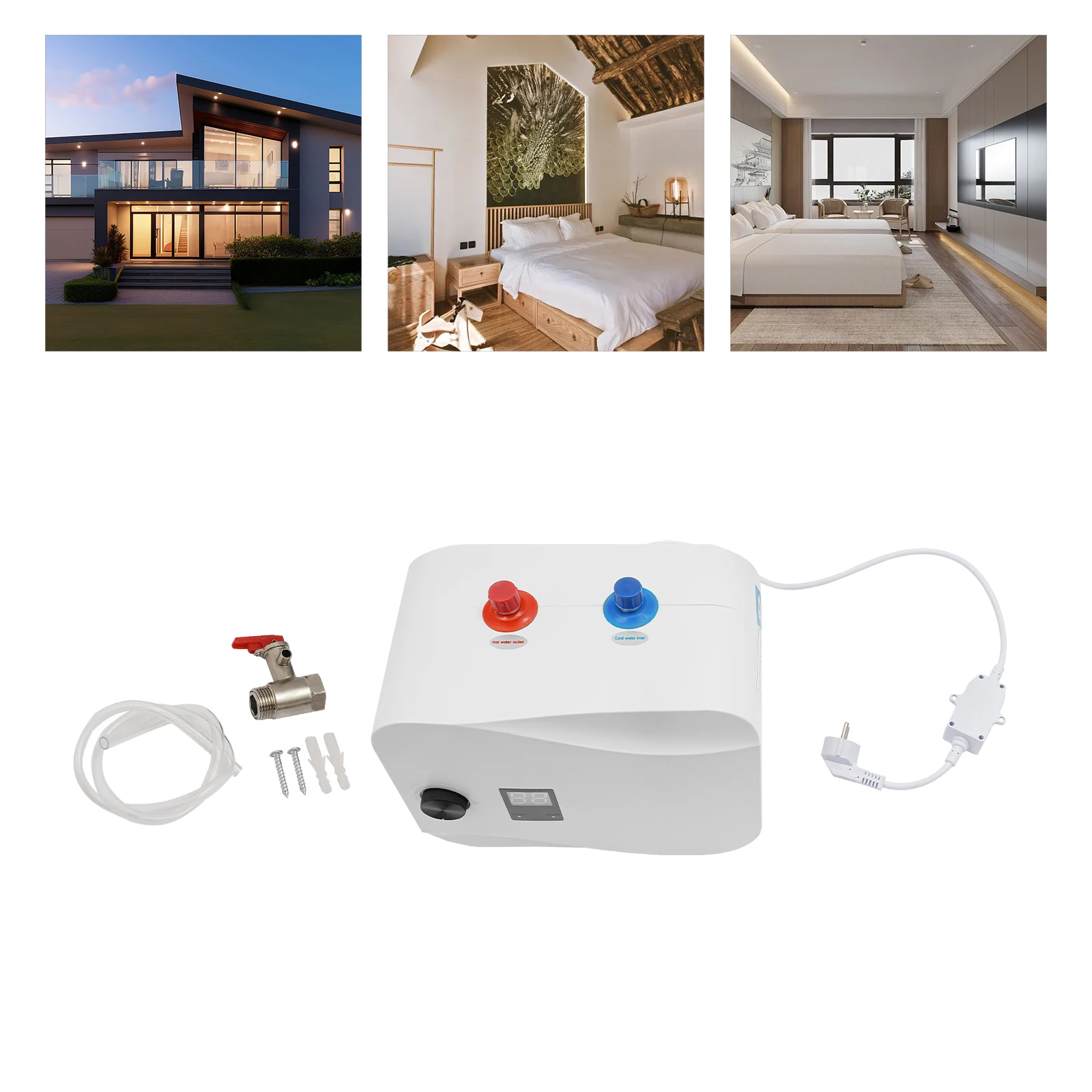 6/8L Water Heater, 1500W Water Heater, Electric Mini Tank Water Heater, Bathroom Kitchen Instant Electric Water Heater