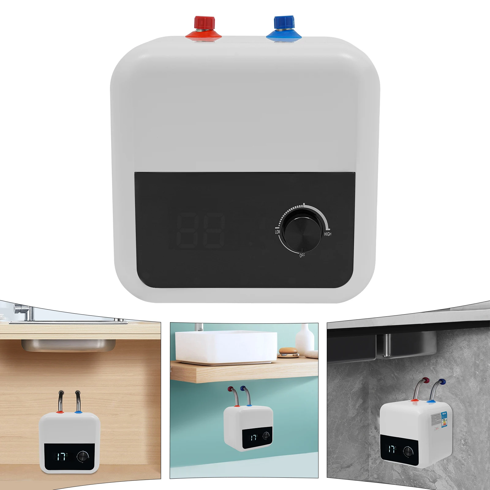 6/8L Water Heater, 1500W Water Heater, Electric Mini Tank Water Heater, Bathroom Kitchen Instant Electric Water Heater
