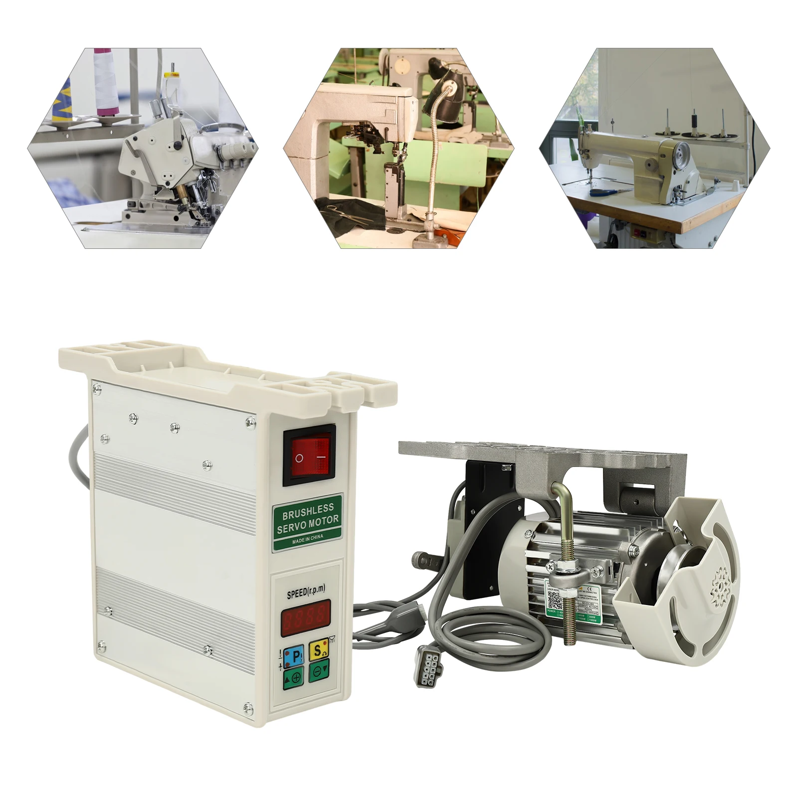 Sewing Machine Motor Sewing Machine Servo Motor 600W/28x10.5x20cm Electric Brushless Split Motor for Industrial Sewing Machine