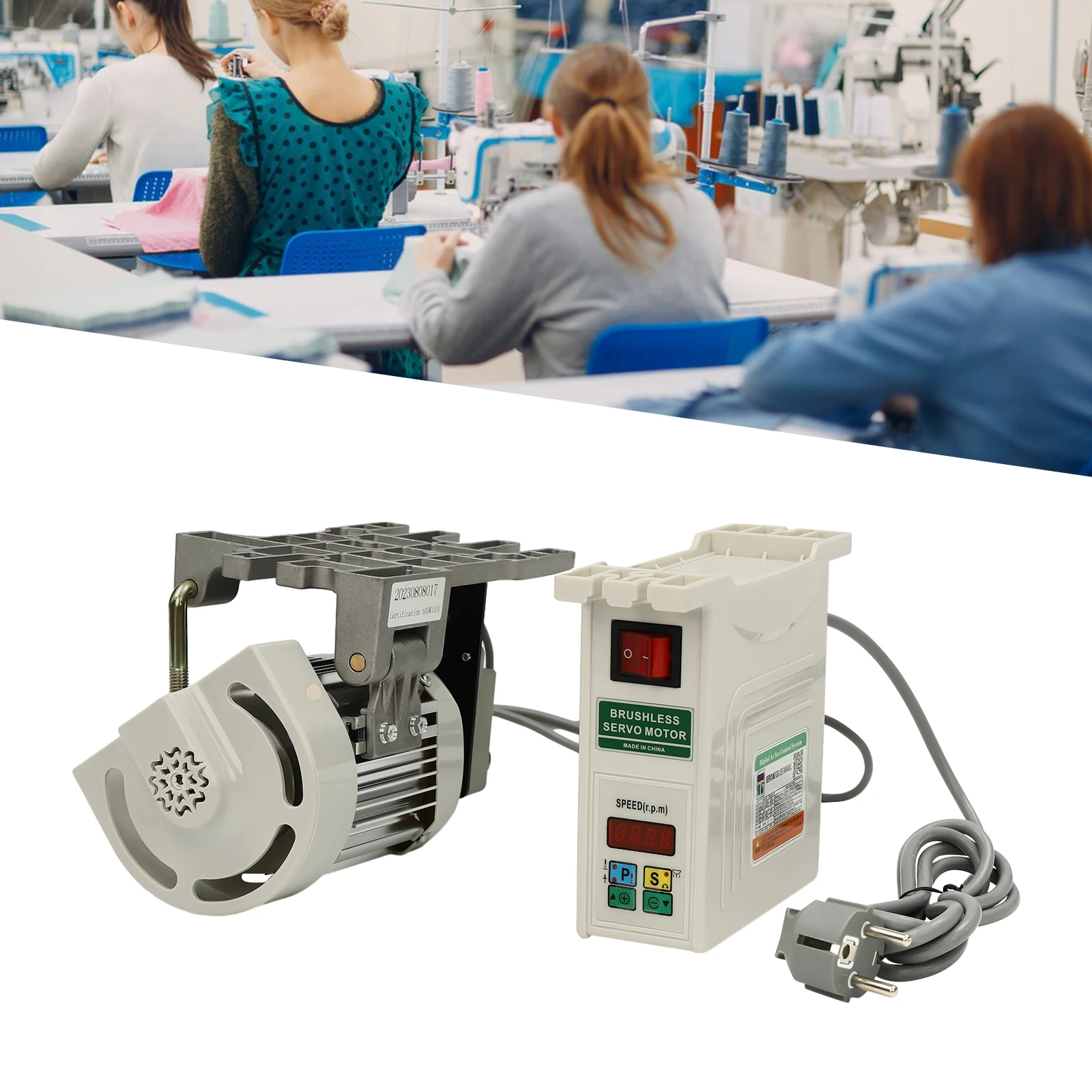 Sewing Machine Motor Sewing Machine Servo Motor 600W/28x10.5x20cm Electric Brushless Split Motor for Industrial Sewing Machine