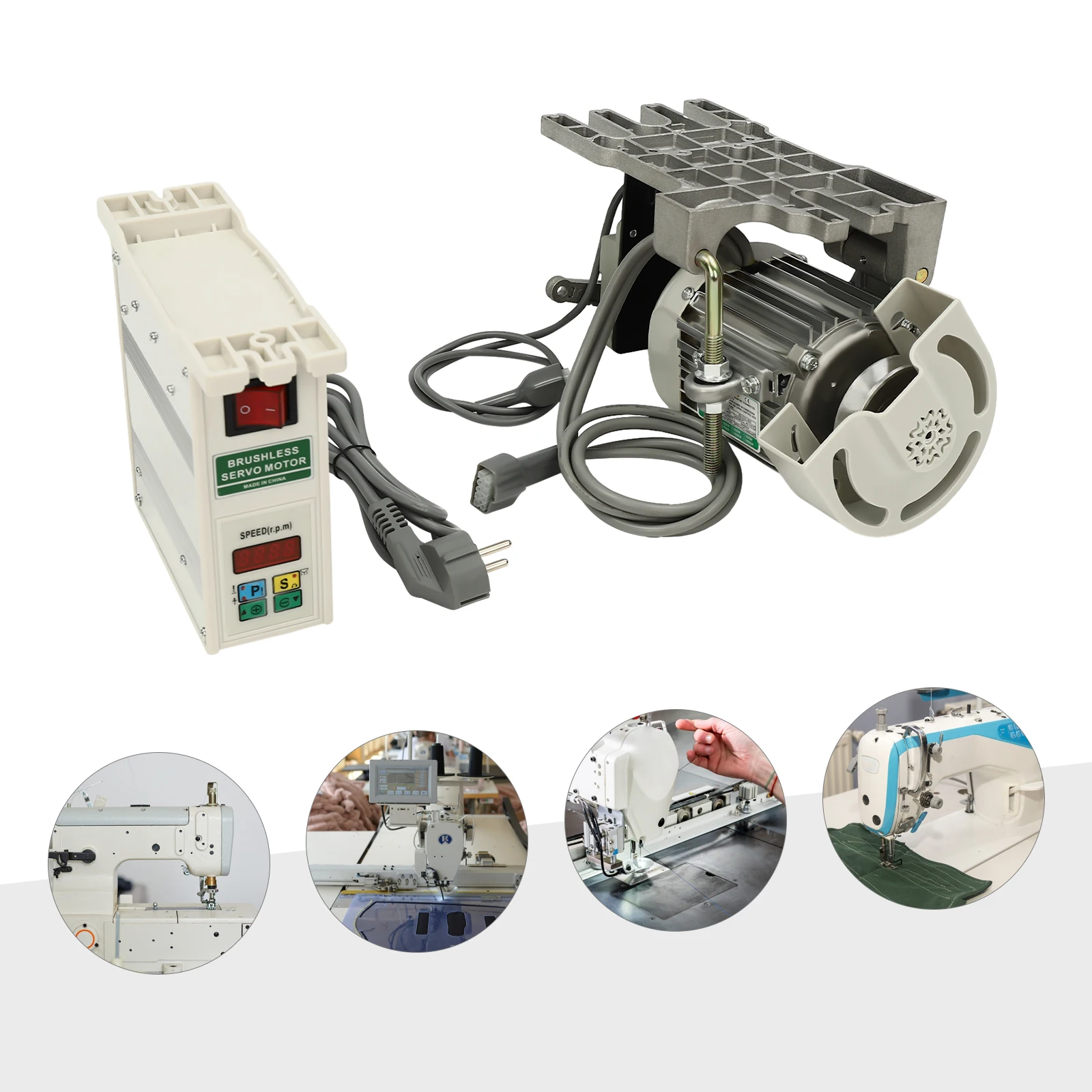 Sewing Machine Motor Sewing Machine Servo Motor 600W/28x10.5x20cm Electric Brushless Split Motor for Industrial Sewing Machine