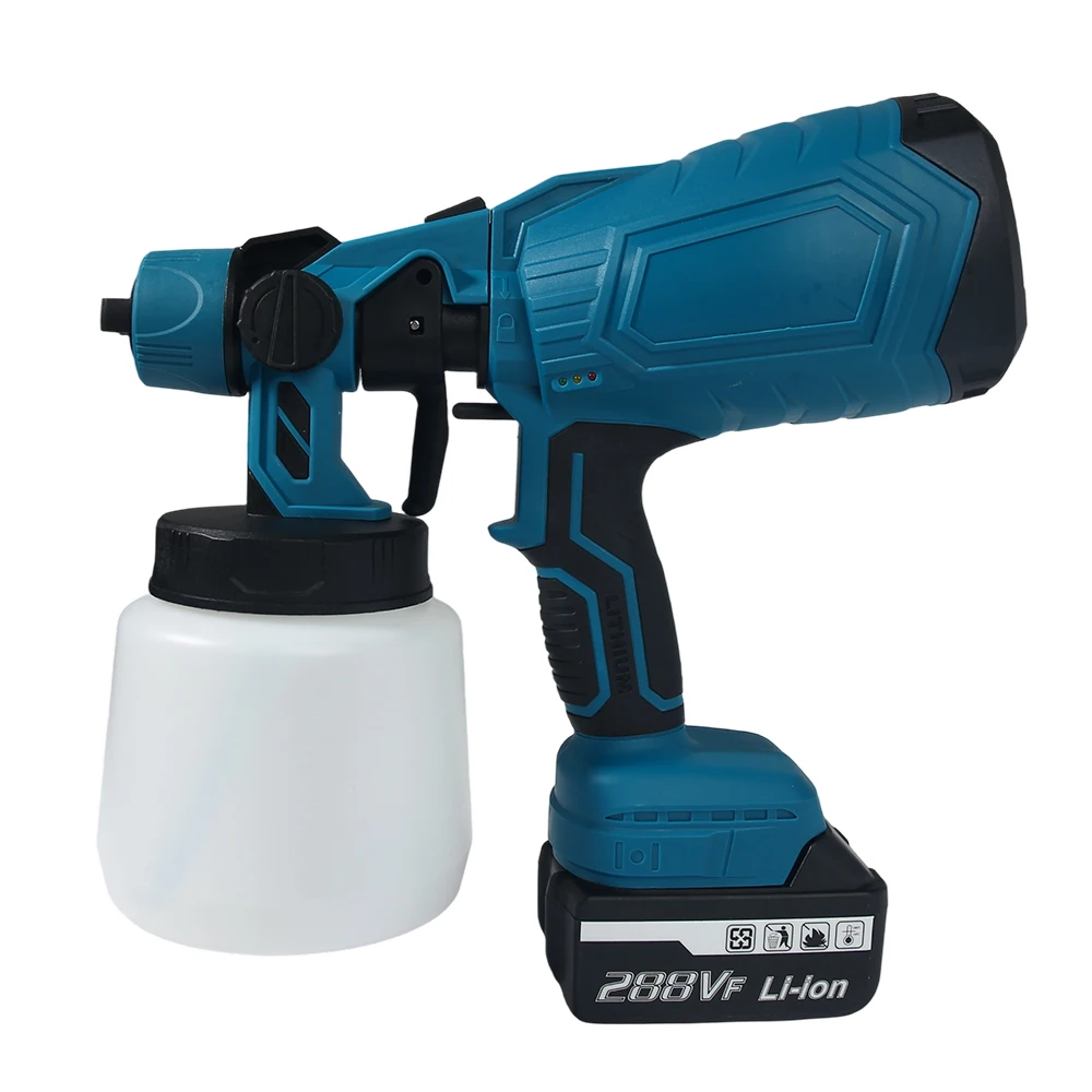 1000ML Electric Spray Gun HVLP Paint Sprayer Auto Steel Coating Airbrush Home Cordless Paint Sprayer For Makita 18V Battery Pin