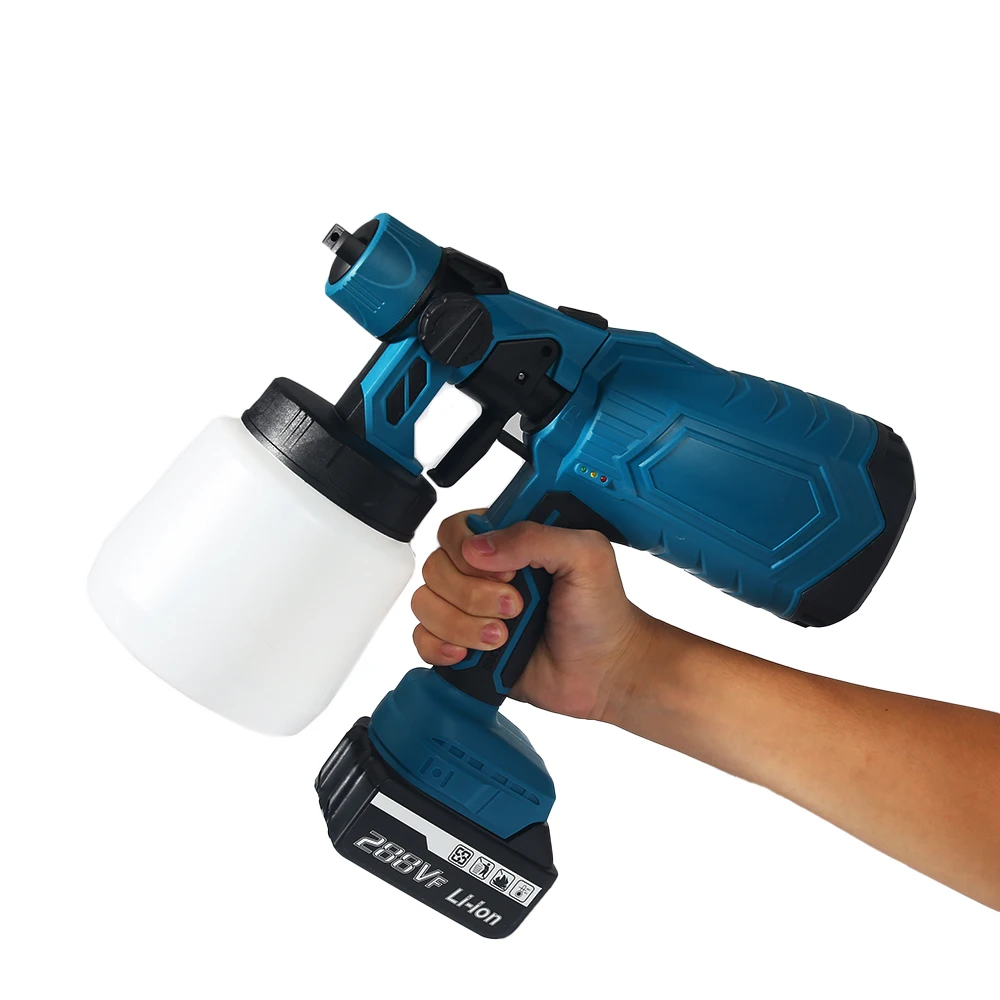 1000ML Electric Spray Gun HVLP Paint Sprayer Auto Steel Coating Airbrush Home Cordless Paint Sprayer For Makita 18V Battery Pin