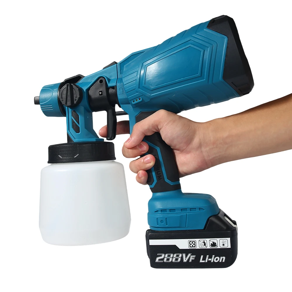 1000ML Electric Spray Gun HVLP Paint Sprayer Auto Steel Coating Airbrush Home Cordless Paint Sprayer For Makita 18V Battery Pin