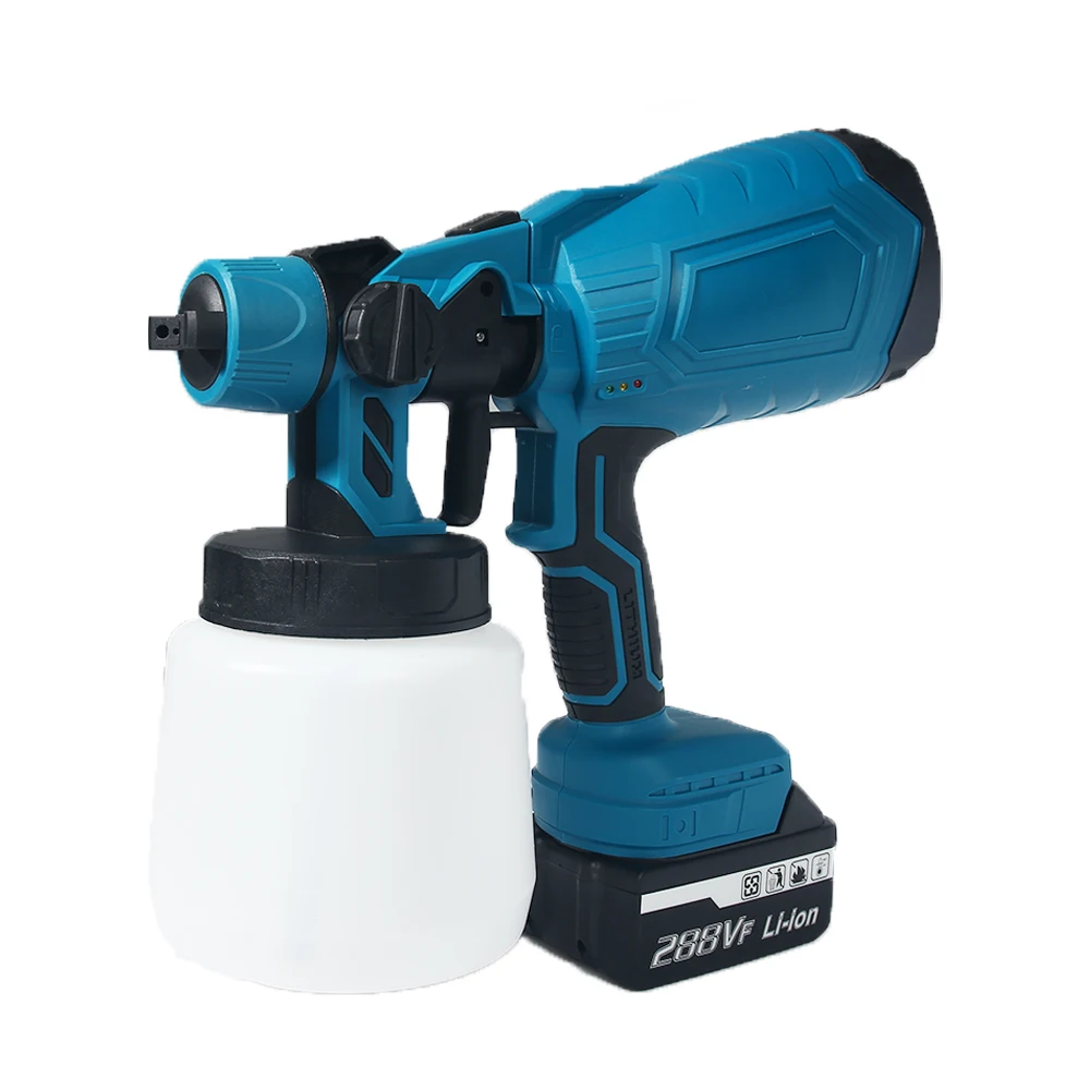 1000ML Electric Spray Gun HVLP Paint Sprayer Auto Steel Coating Airbrush Home Cordless Paint Sprayer For Makita 18V Battery Pin