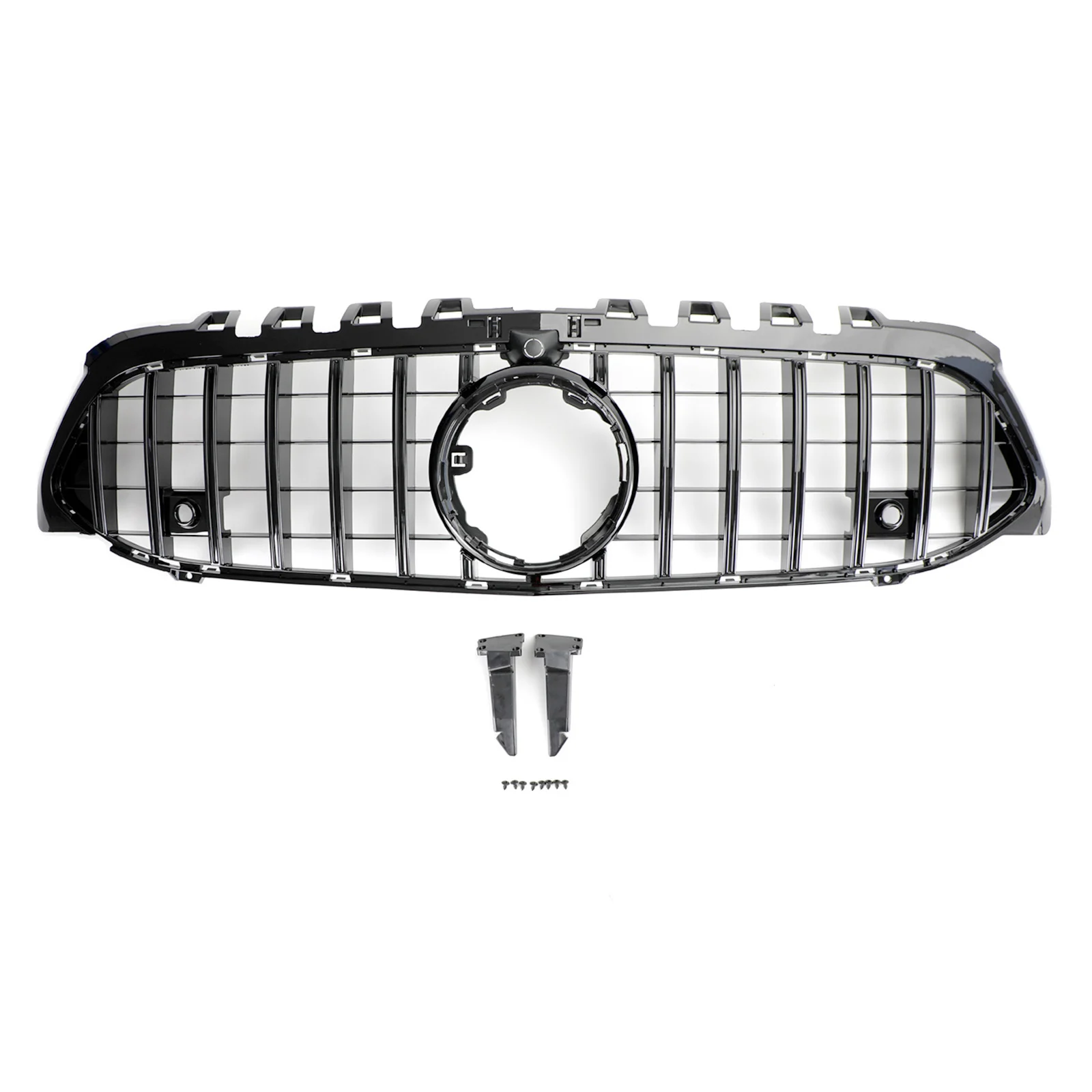 GT Style Front Bumper Grille Fit for Mercedes Benz A-Class W177 2019-2023 Black