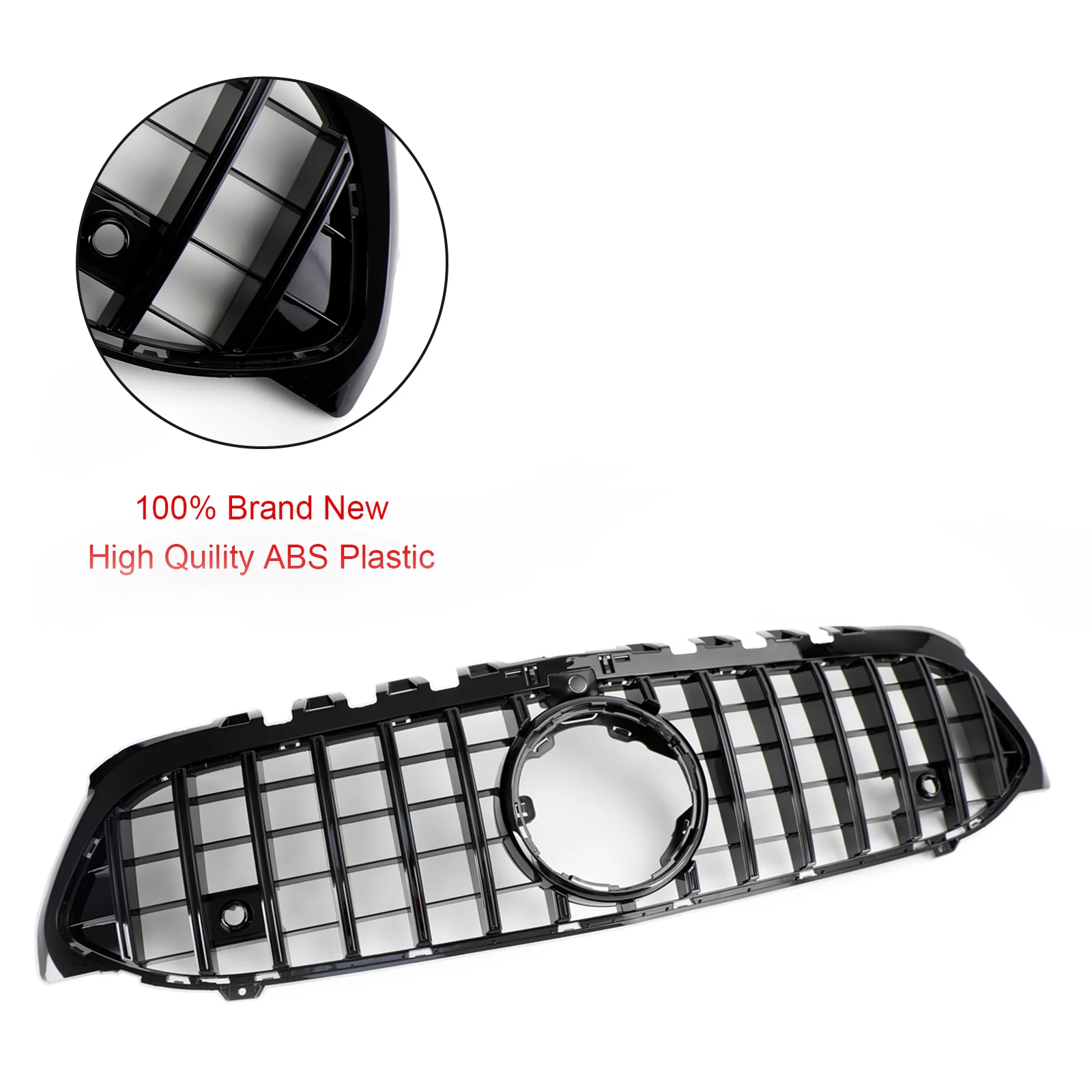 GT Style Front Bumper Grille Fit for Mercedes Benz A-Class W177 2019-2023 Black