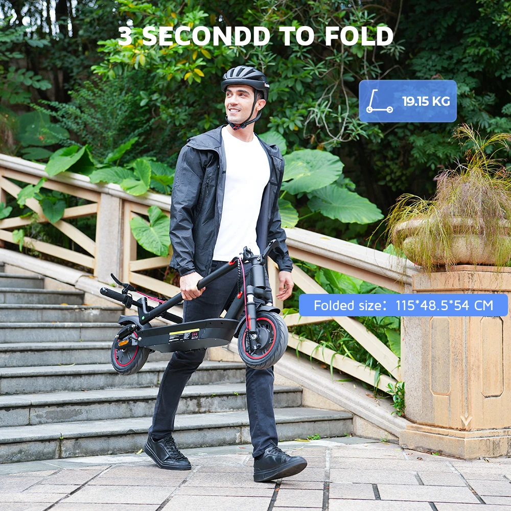 Electric Scooter i10 battery 15 Ah inflatable tires 10 inch range 45 km maximum speed 25 km/h mobile app compatible