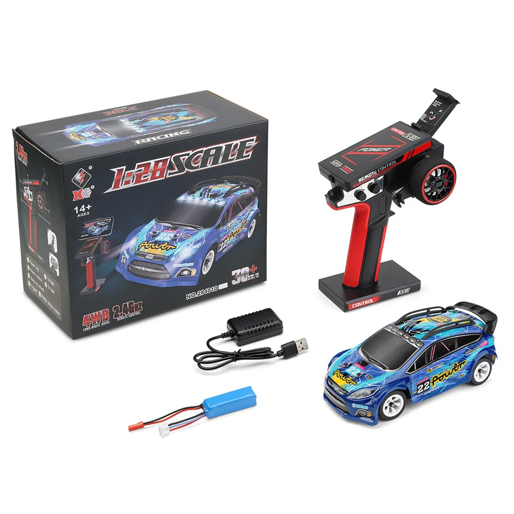 Brushed RTR RC Car Wltoys 284010 1/28 2.4G 4WD Drift LED Lights 30m/h High Speed Full Proportional Vehicle Models Toy