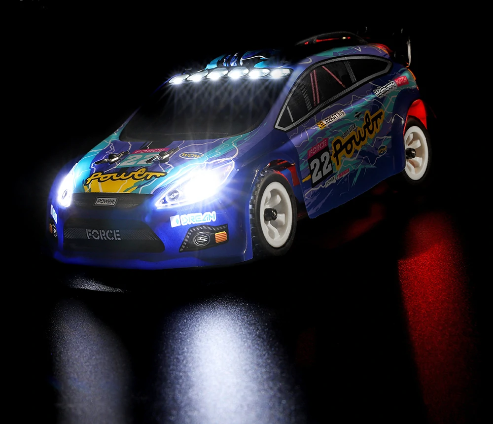 Brushed RTR RC Car Wltoys 284010 1/28 2.4G 4WD Drift LED Lights 30m/h High Speed Full Proportional Vehicle Models Toy
