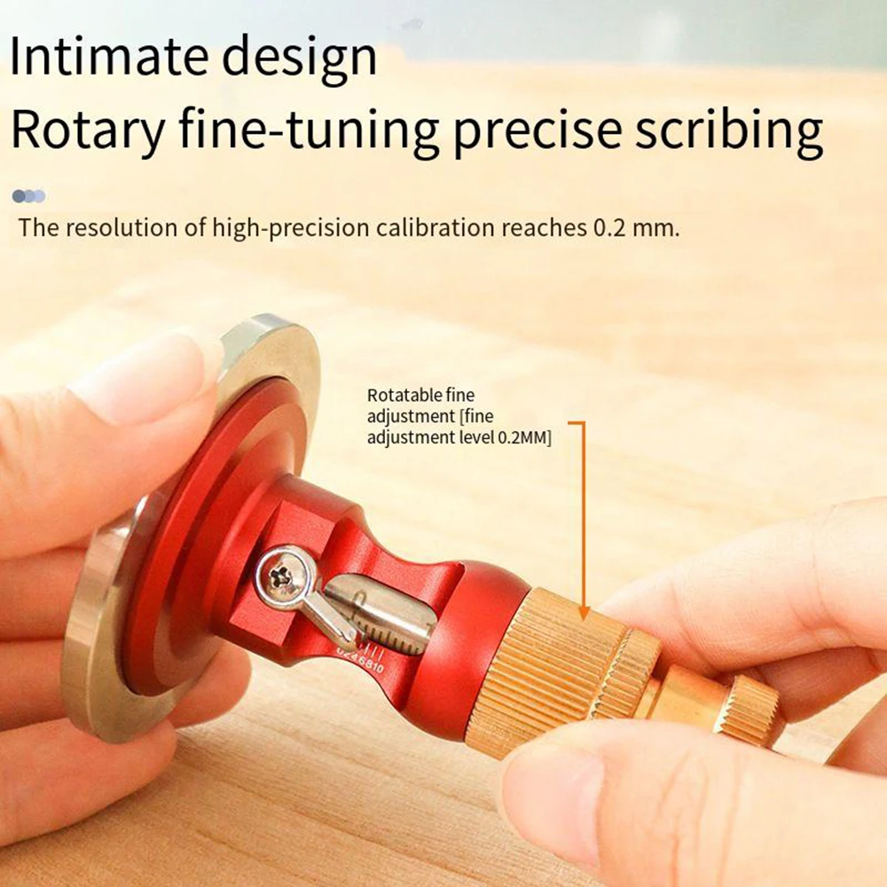 Woodworking Scriber Dual Purpose Tool European Style Aluminum Alloy Brass Stainless Steel Precise Marking Depth Measurement