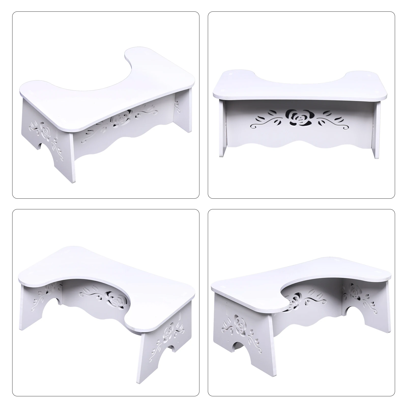 47x27.5x17.5cm White Toilet Aid Stool MDF Toilet Chair Easy to Assemble for ANY Standard Toilet or Bathroom