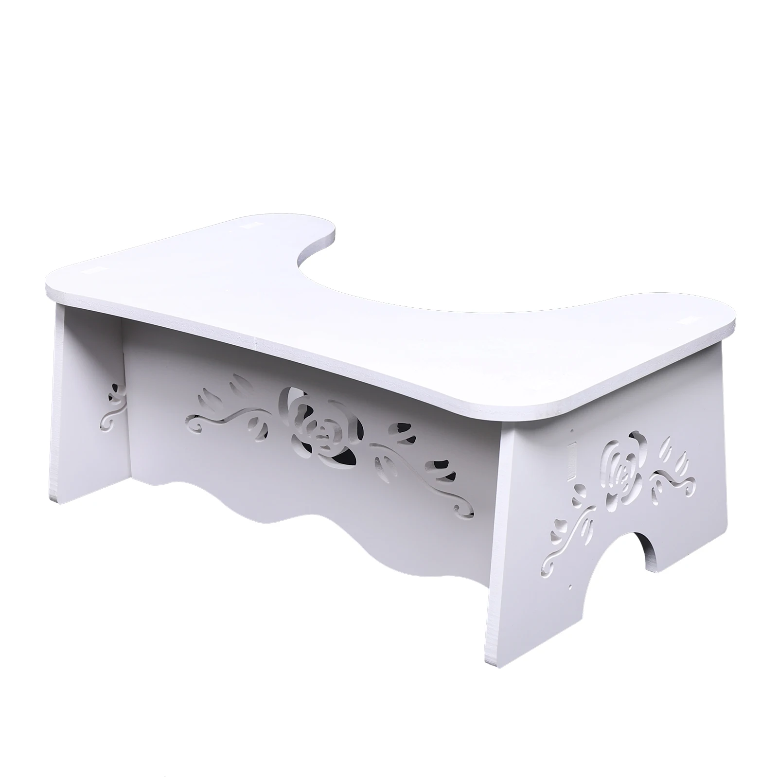 47x27.5x17.5cm White Toilet Aid Stool MDF Toilet Chair Easy to Assemble for ANY Standard Toilet or Bathroom