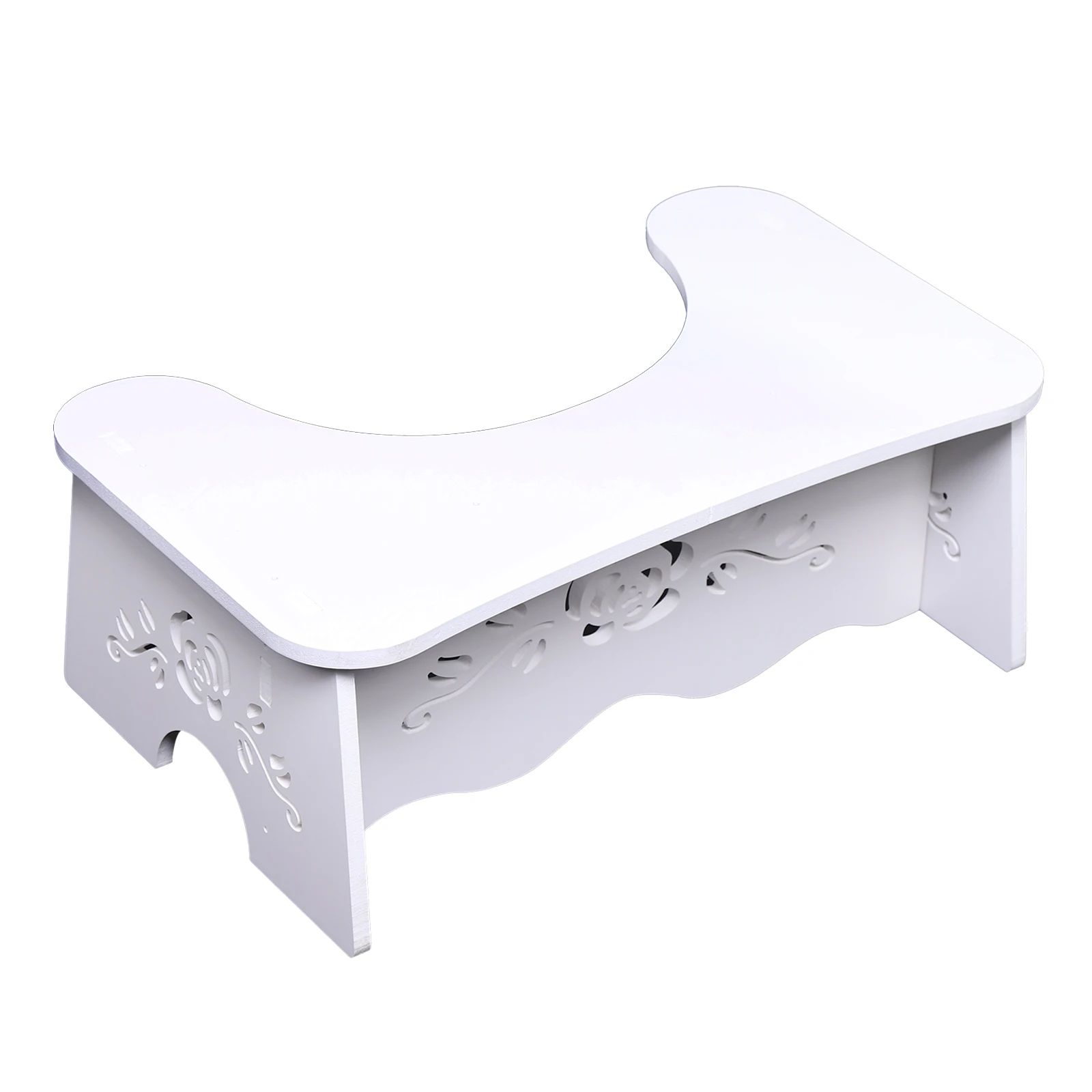 47x27.5x17.5cm White Toilet Aid Stool MDF Toilet Chair Easy to Assemble for ANY Standard Toilet or Bathroom