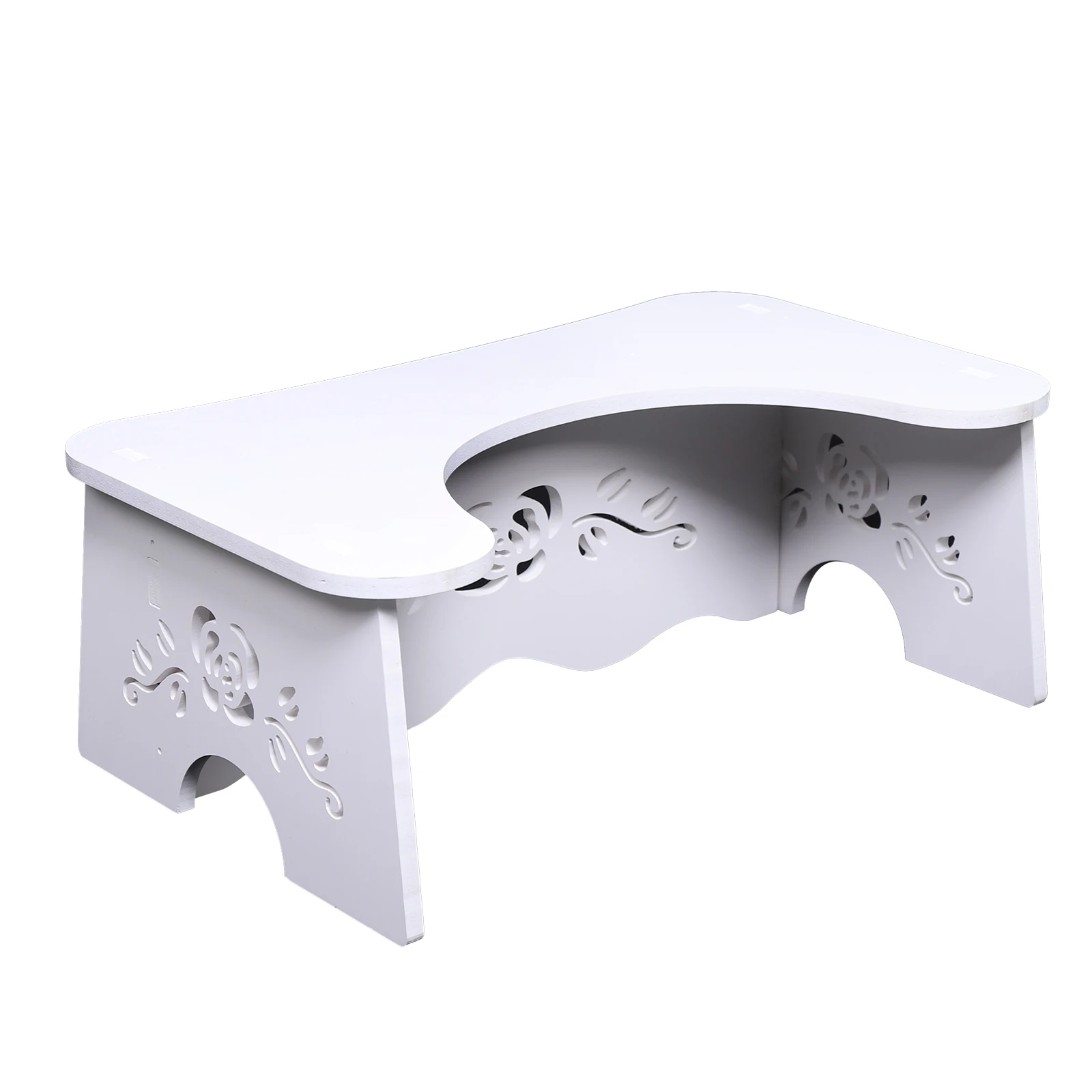47x27.5x17.5cm White Toilet Aid Stool MDF Toilet Chair Easy to Assemble for ANY Standard Toilet or Bathroom