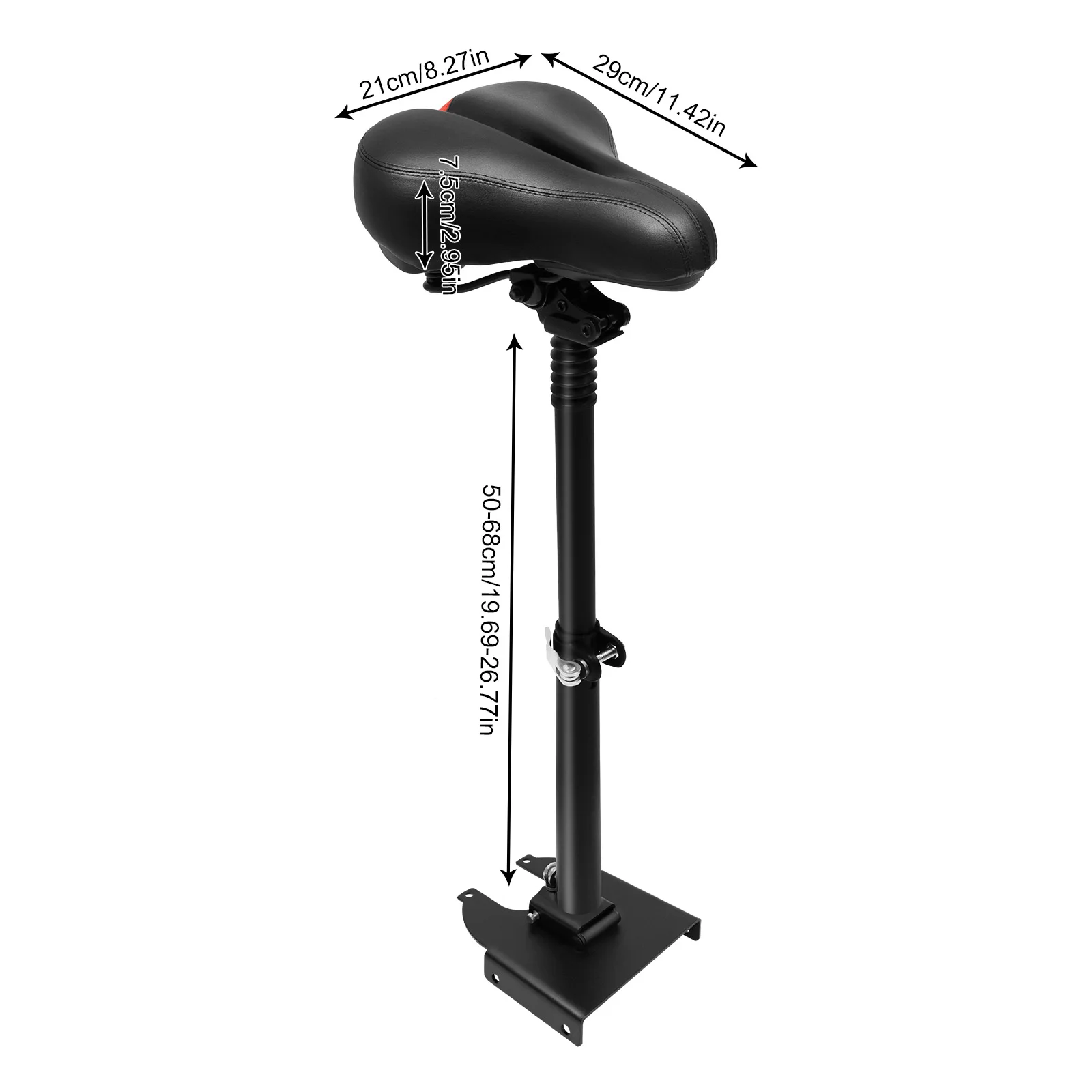 Comfortable Scooter Saddle, Adjustable Height (50-68cm), Foam-filled Cushion, Shock-absorbing Spring, Foldable Base for Xiaomi 3