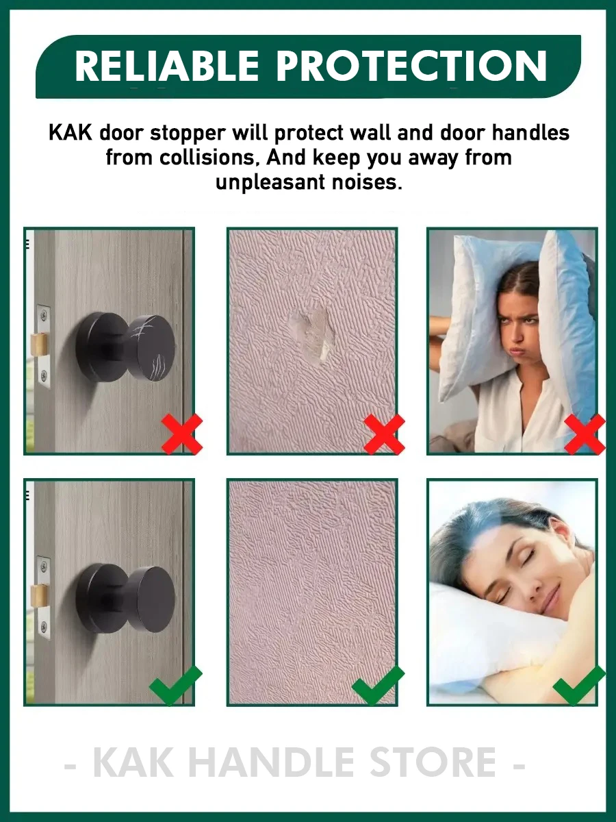 KAK 2PCS Adjustable Door Stop Punch-free Magnetic Anti-collision Door Stopper Invisible Floor Door Stop Wall Protect Hardware