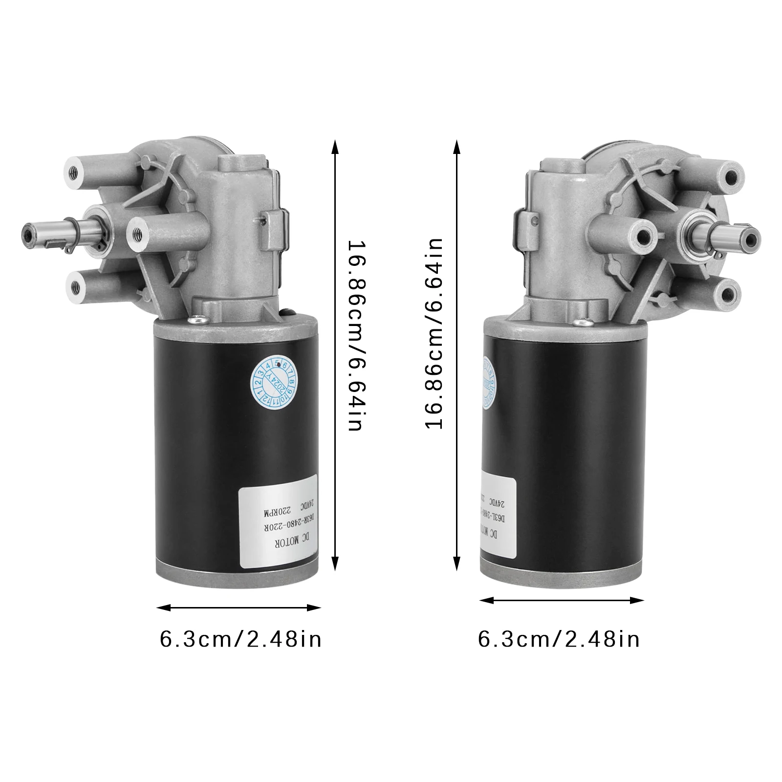 Micro DC Motor DC Gear Motor Electric Geared Motor DC Reduction Motor Self-Locking Motor Left/ Right(Selectable) 80W-24V 220RPM