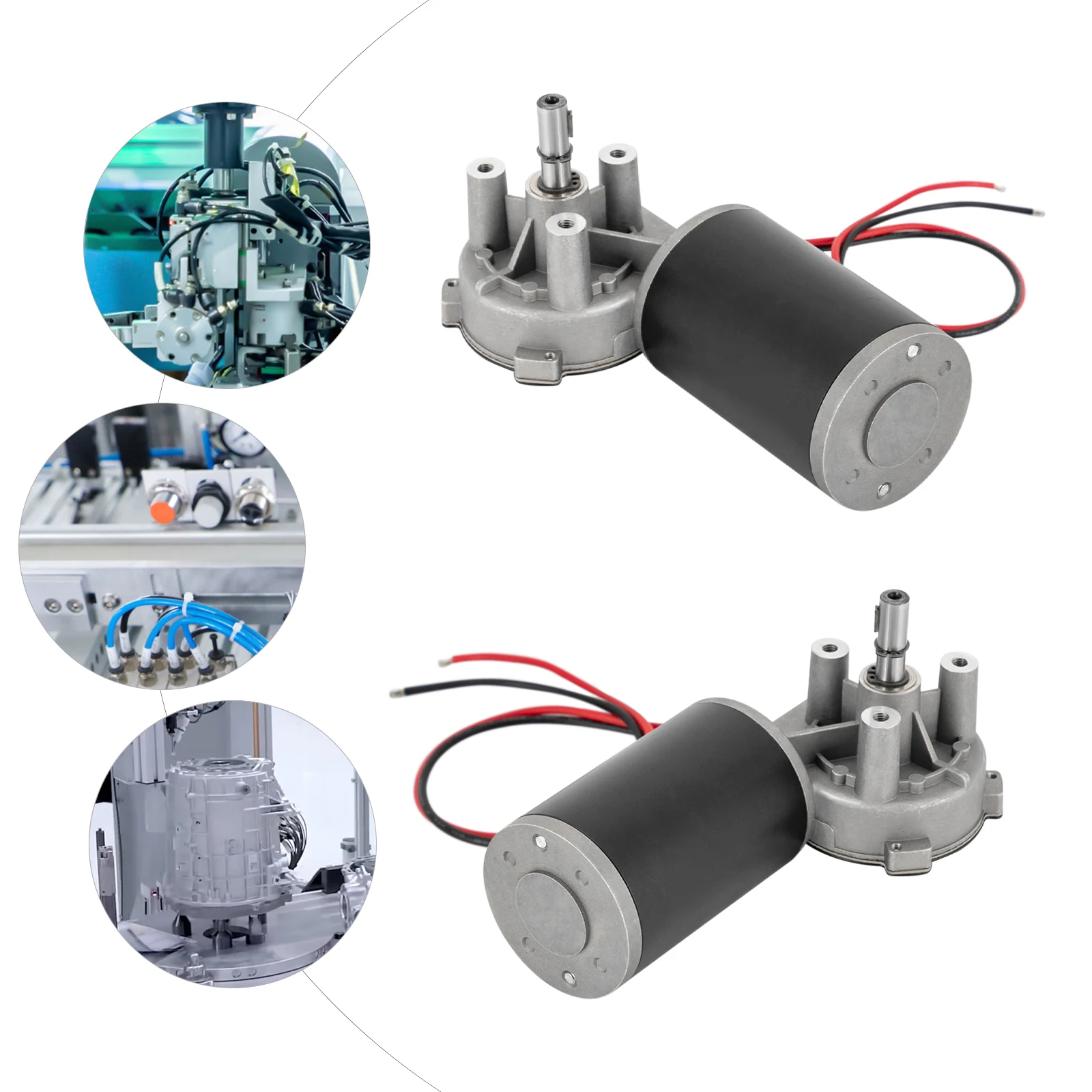 Micro DC Motor DC Gear Motor Electric Geared Motor DC Reduction Motor Self-Locking Motor Left/ Right(Selectable) 80W-24V 220RPM