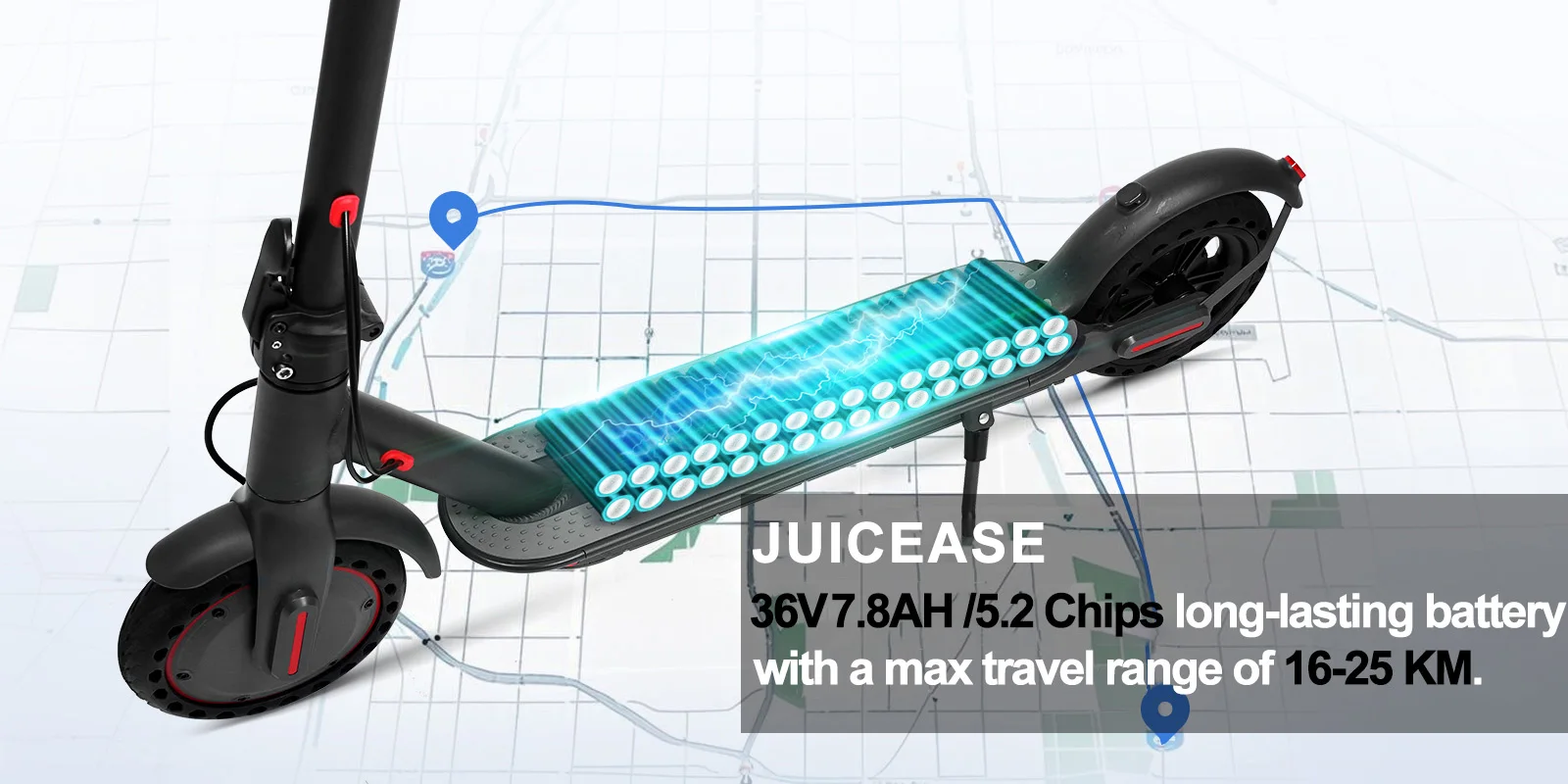 JUICEASE TX01 Electric Scooter for Adults 7.8Ah Super High Powerful Motor up to 8-25KM Range Smart APP Electric Scooter with 5.2 Chips