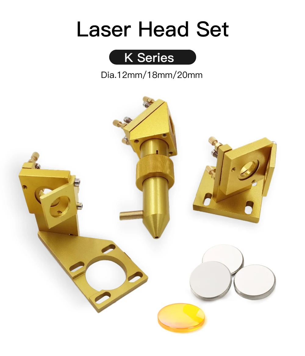 Fonland K Series CO2 Laser Head Set D12 18 20 FL50.8mm Lens for 2030 4060 K40 Laser Engraving Cutting Machine Fast Shipping
