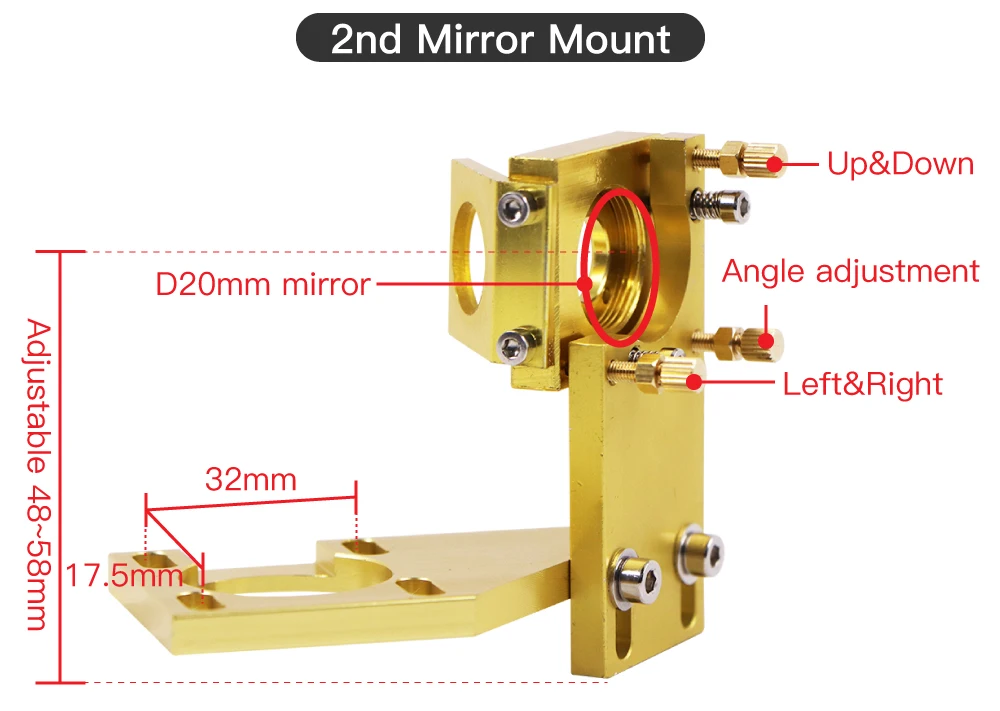 Fonland K Series CO2 Laser Head Set D12 18 20 FL50.8mm Lens for 2030 4060 K40 Laser Engraving Cutting Machine Fast Shipping