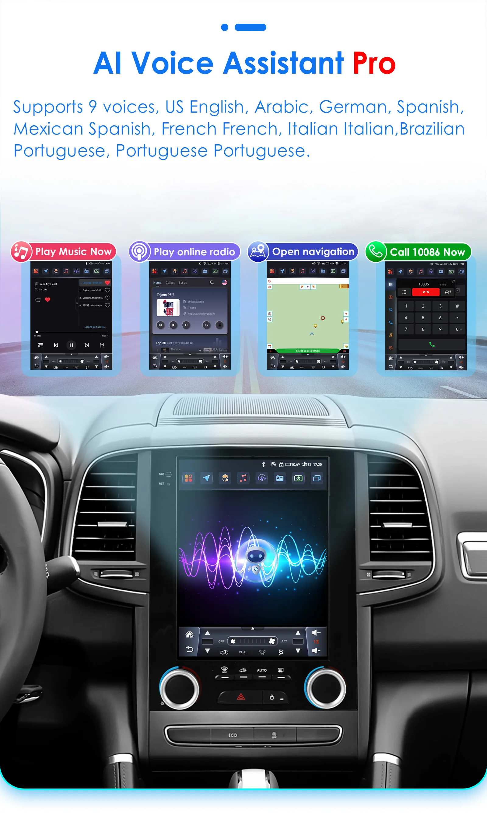 Hizpo Car Android For Renault Megane 4 Radio Samsung Koleos SM6 Talisman 2017 - 2019 For Tesla Style 4G WIFI GPS Navi Multimedia
