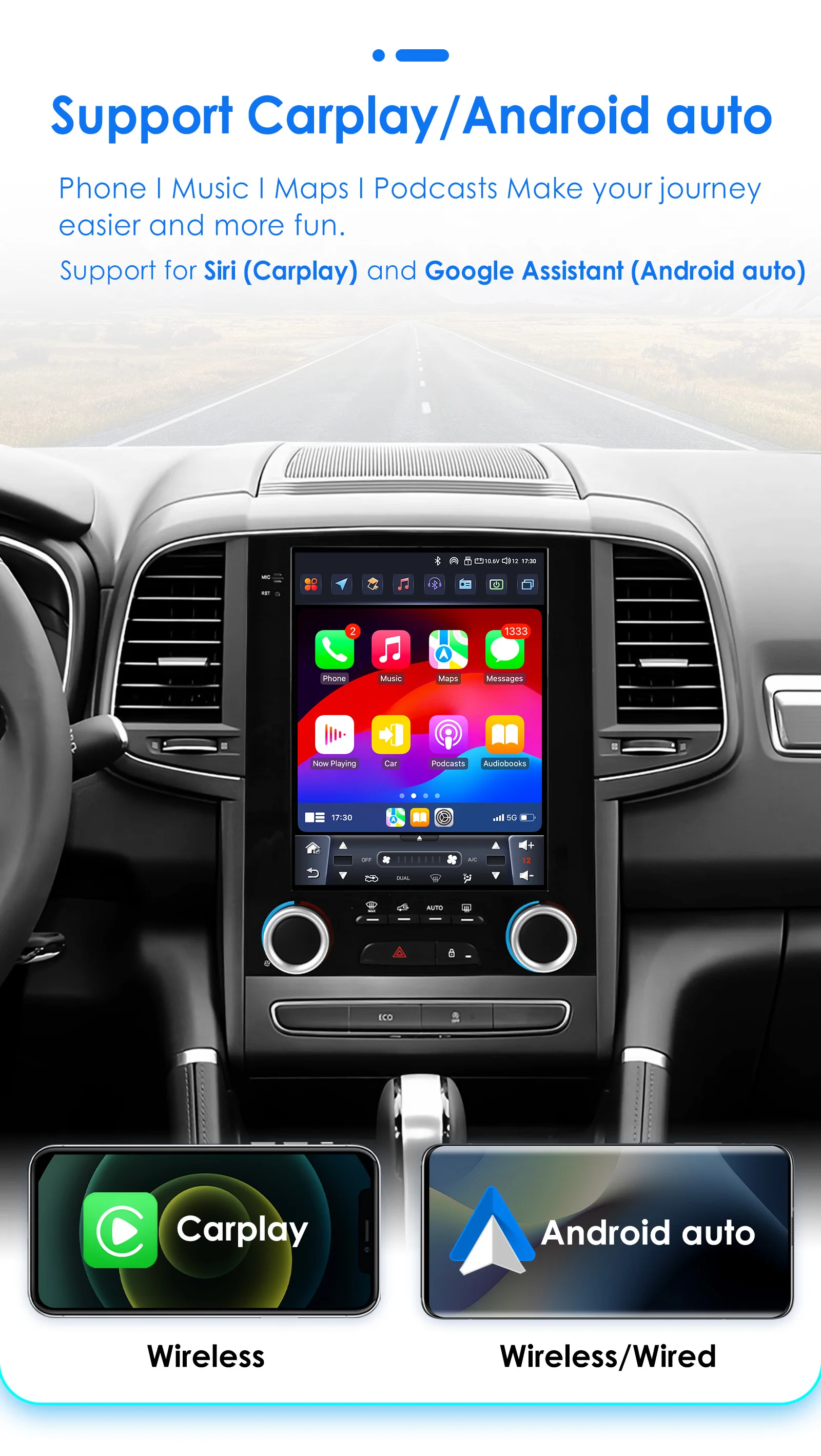 Hizpo Car Android For Renault Megane 4 Radio Samsung Koleos SM6 Talisman 2017 - 2019 For Tesla Style 4G WIFI GPS Navi Multimedia